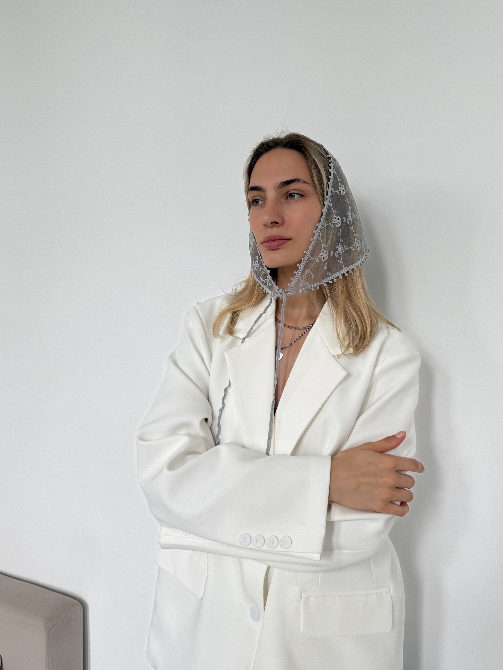 Косынка ажурная на завязках