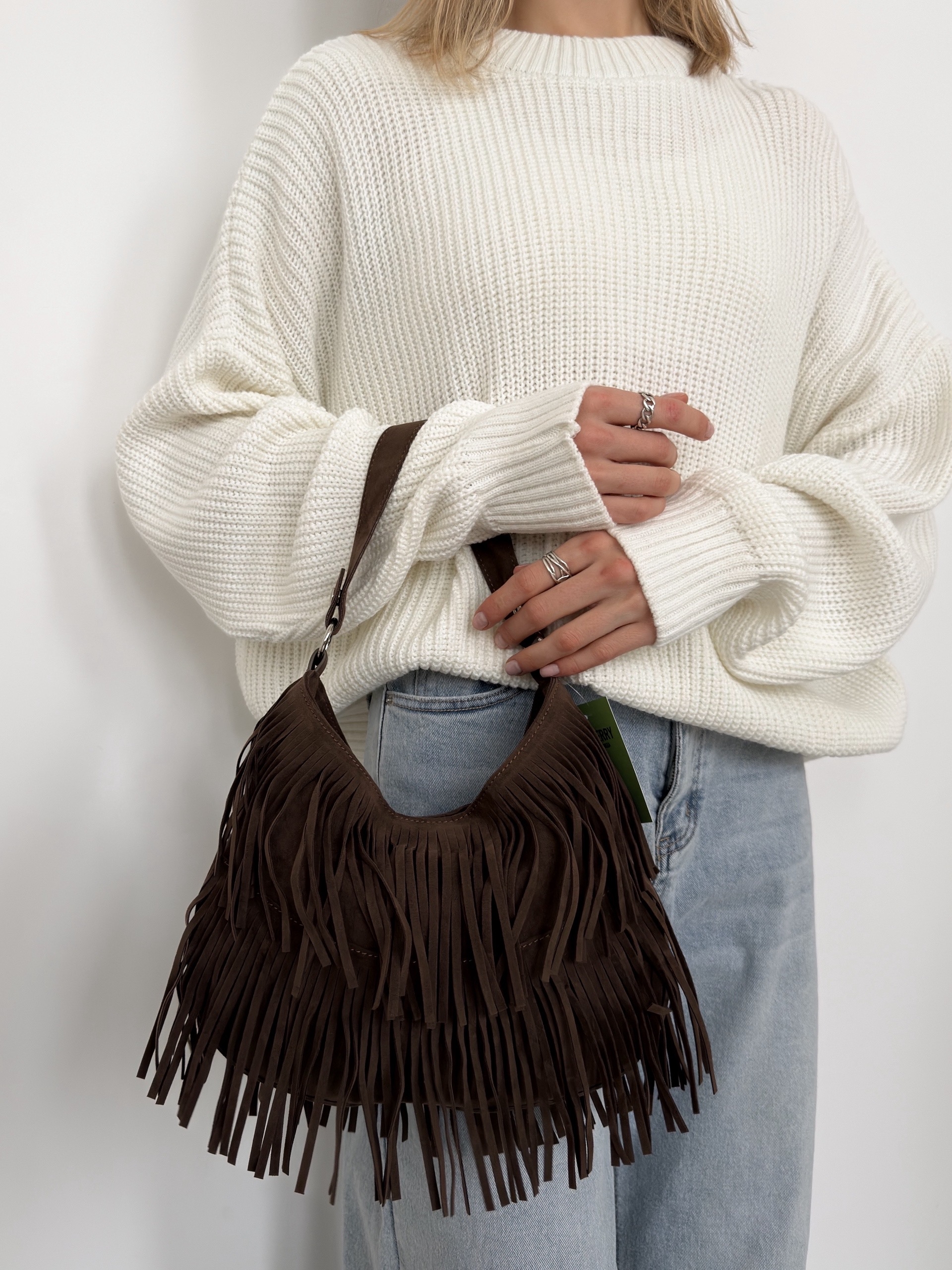 Сумка замша бахрома 4502