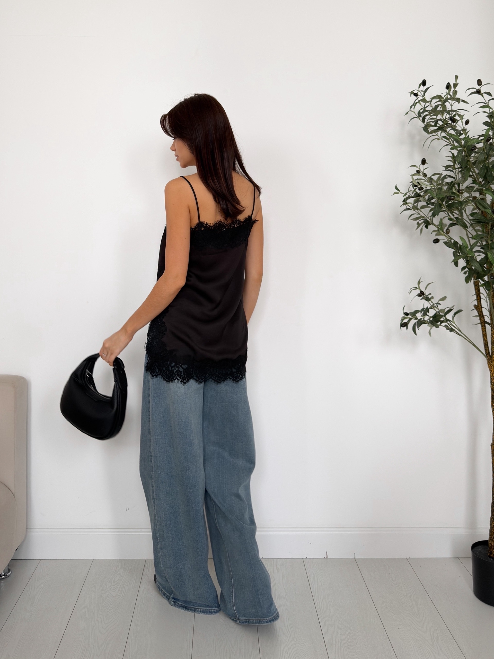 Майка Yiyou C1D1890 кружева атлас