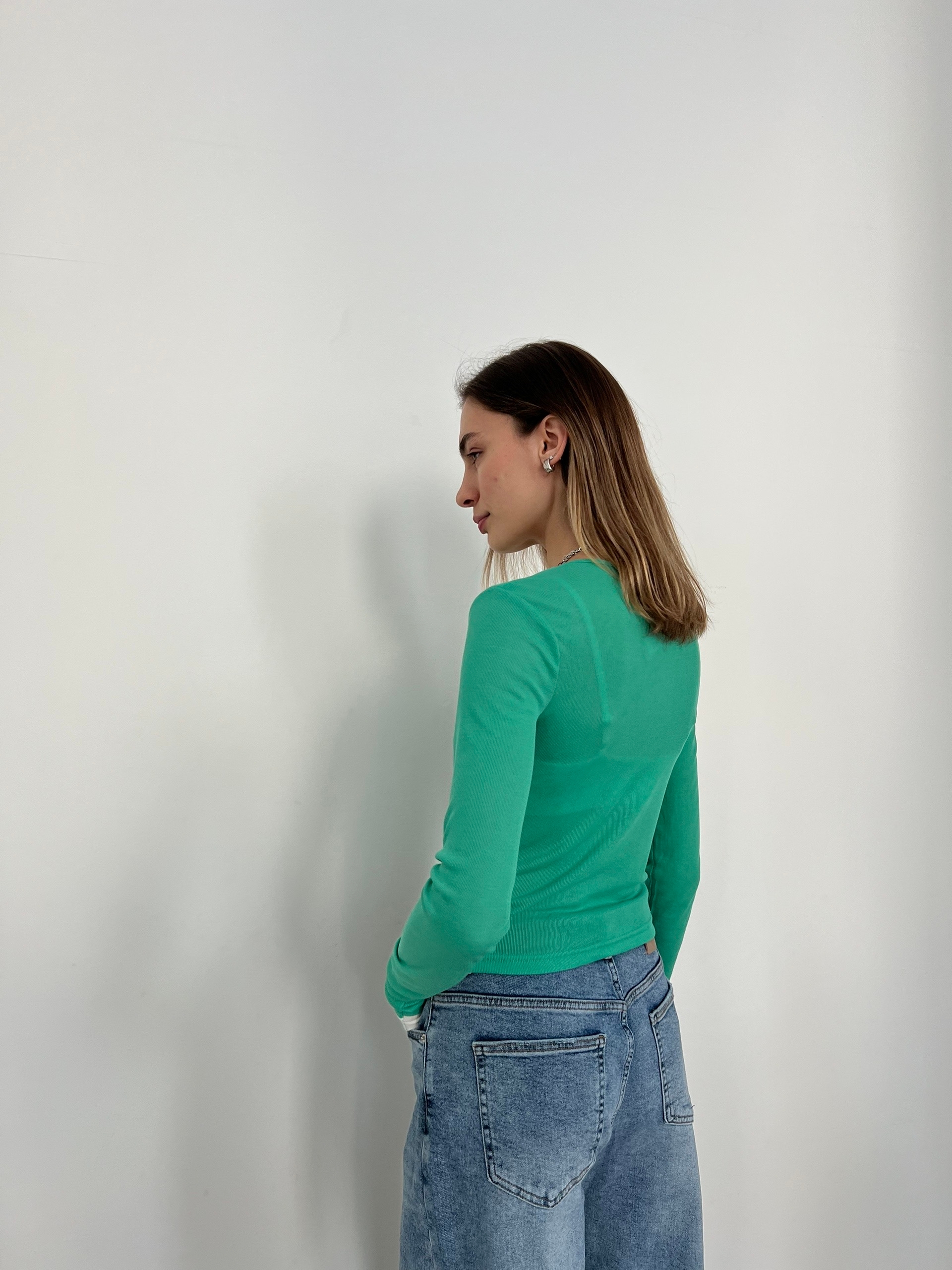 Кофточка W 7068 на пуговках двухцветная