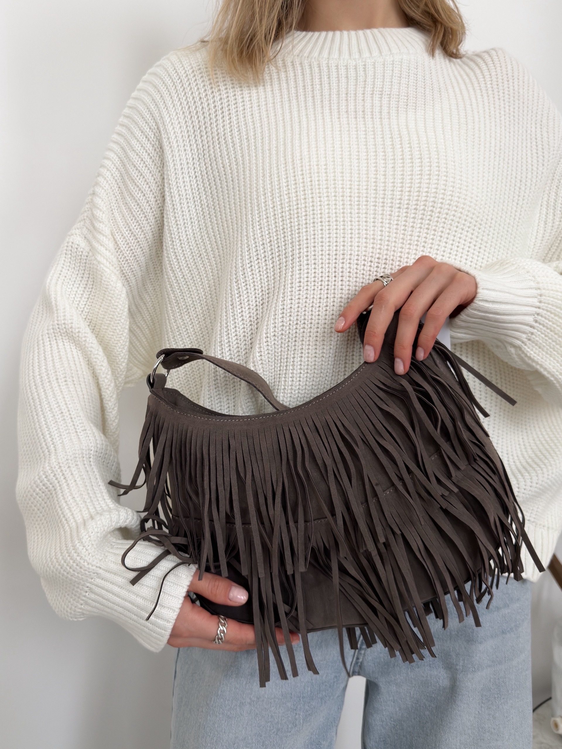 Сумка замша бахрома 4502