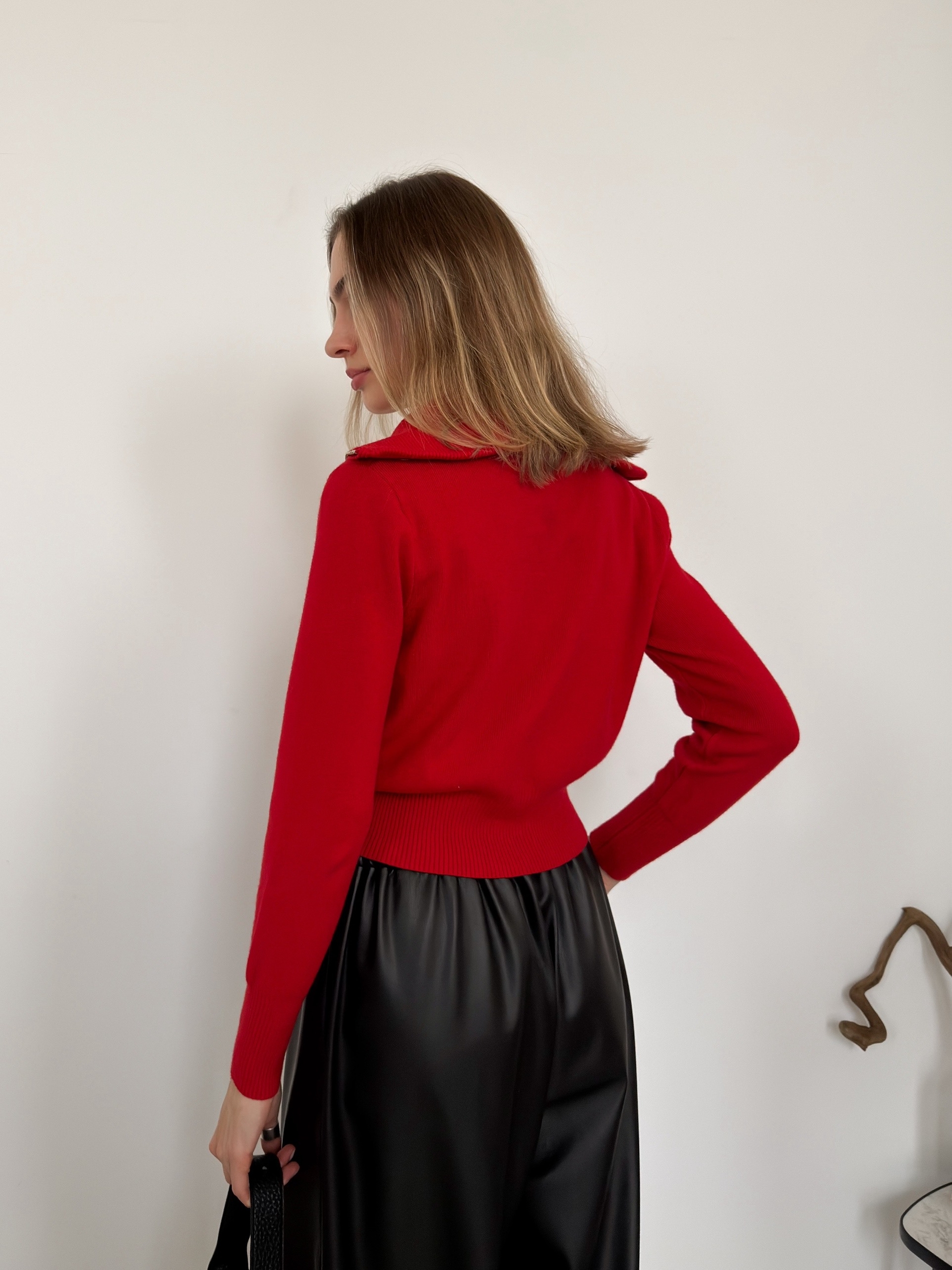 Джемпер на молнии низ рубчик