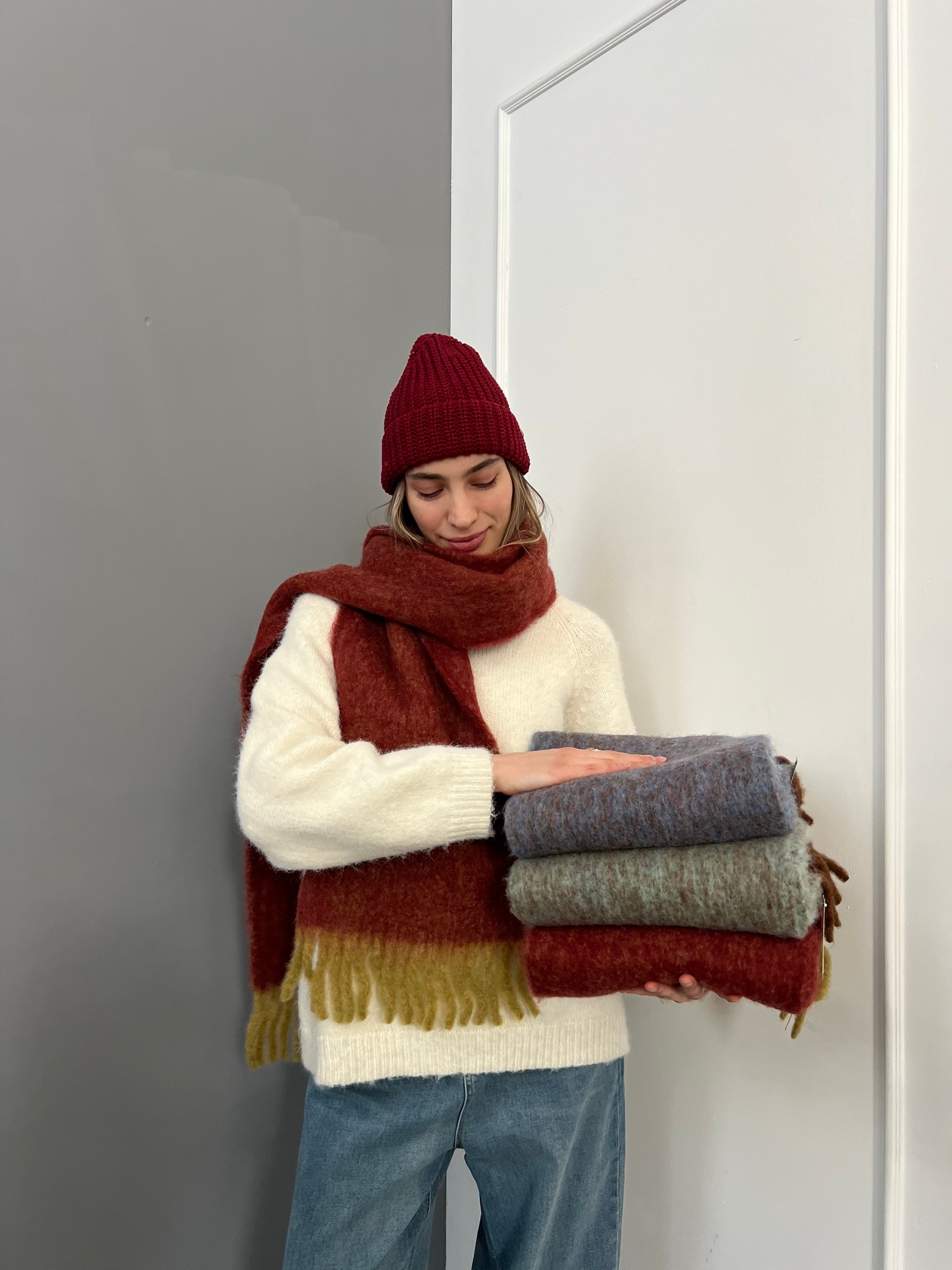 Шарф разноцветный висюльки