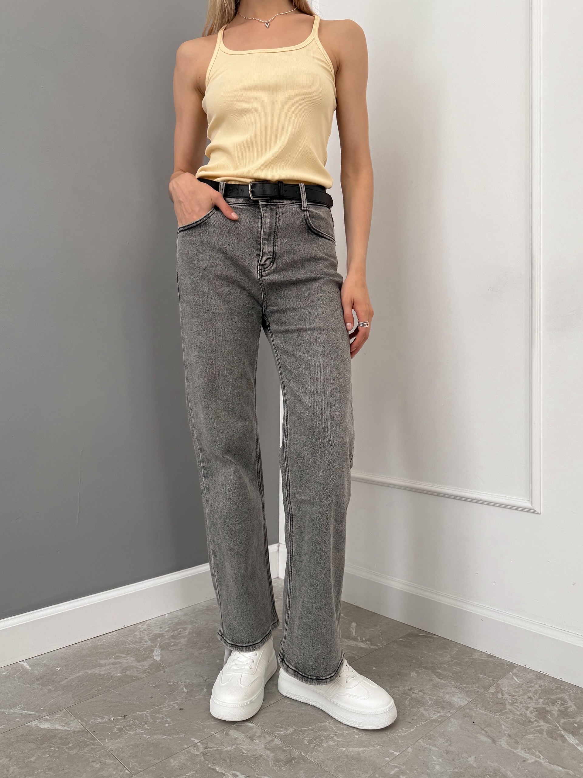 Джинсы Praisejeans F6343G прямые серые
