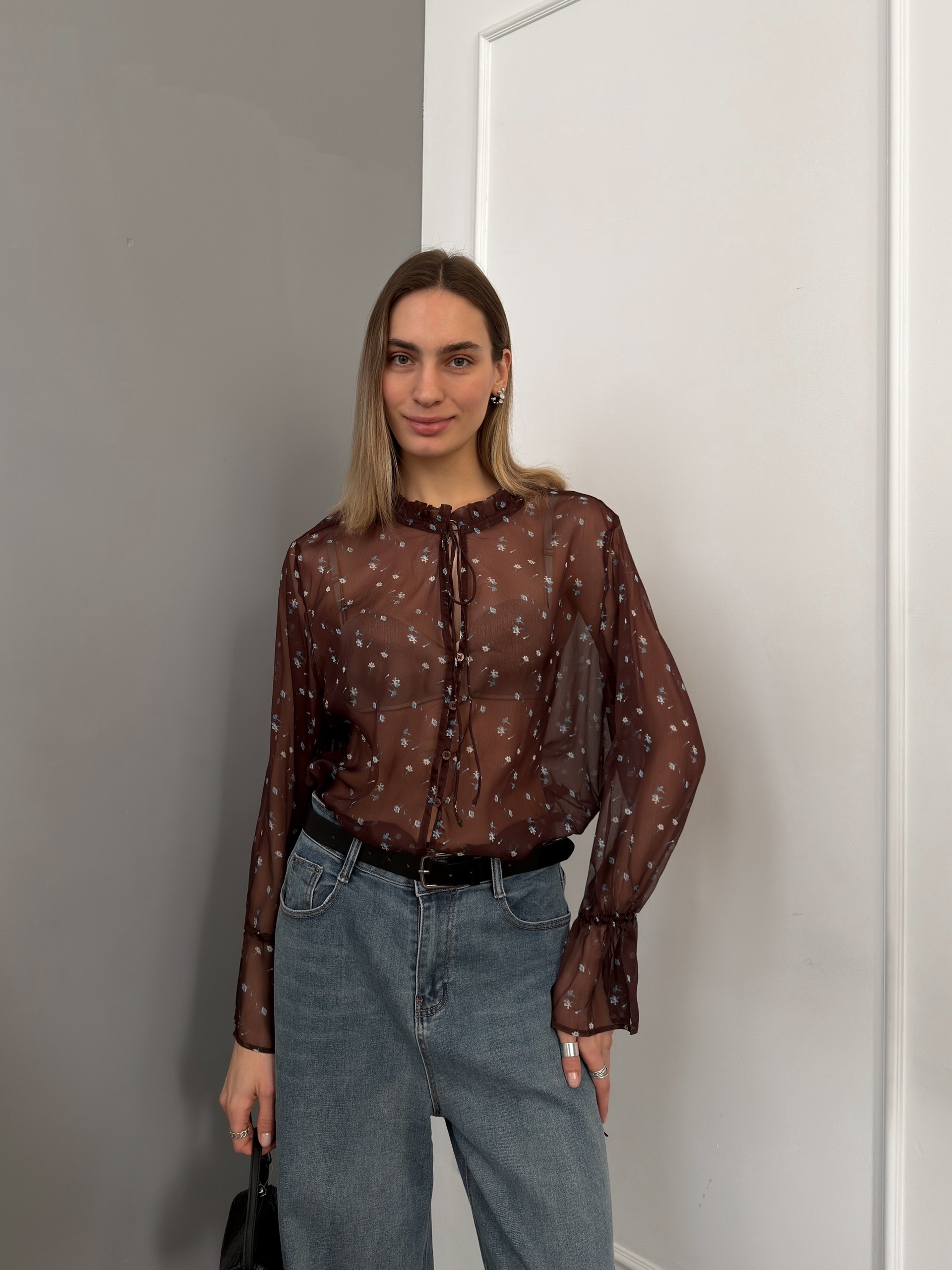 Блуза шифон цветочный принт Trust 7086