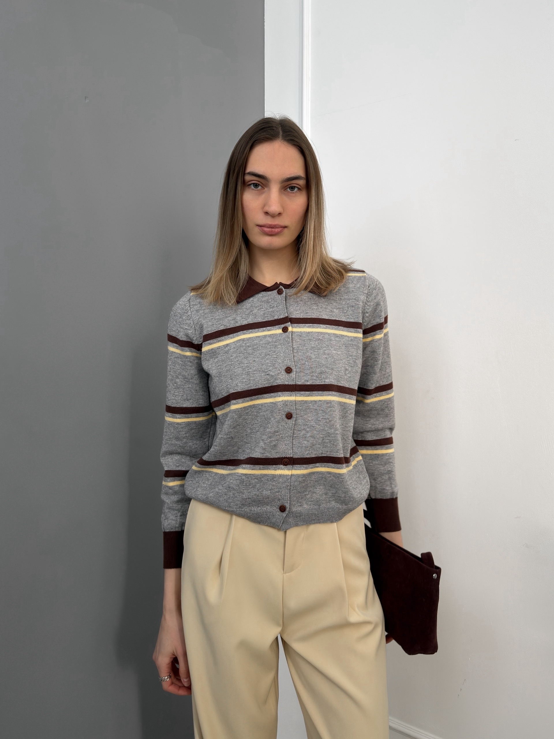 Джемпер поло 7003 в полоску