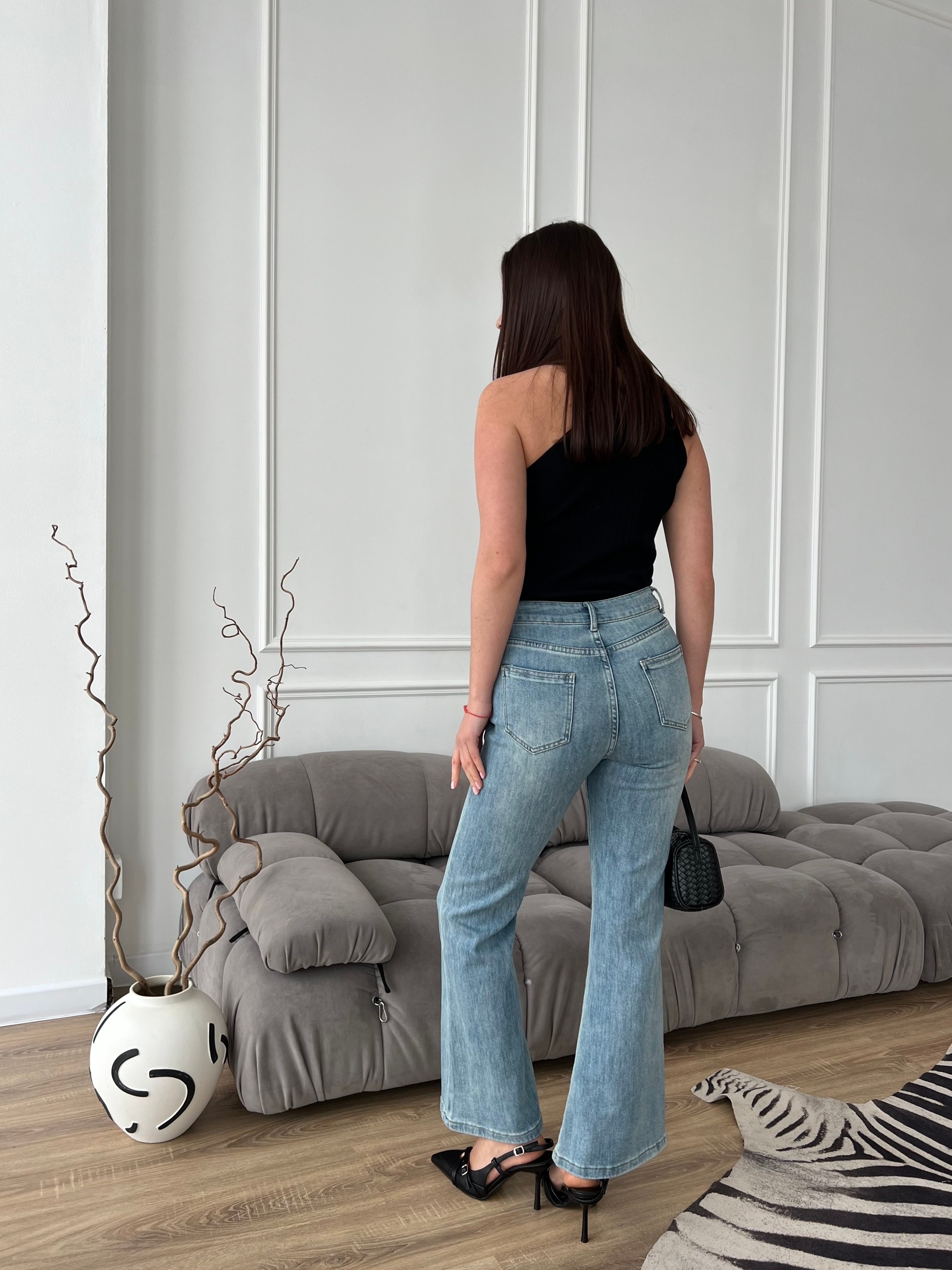 Джинсы YJY 2281-1 клеш отертости