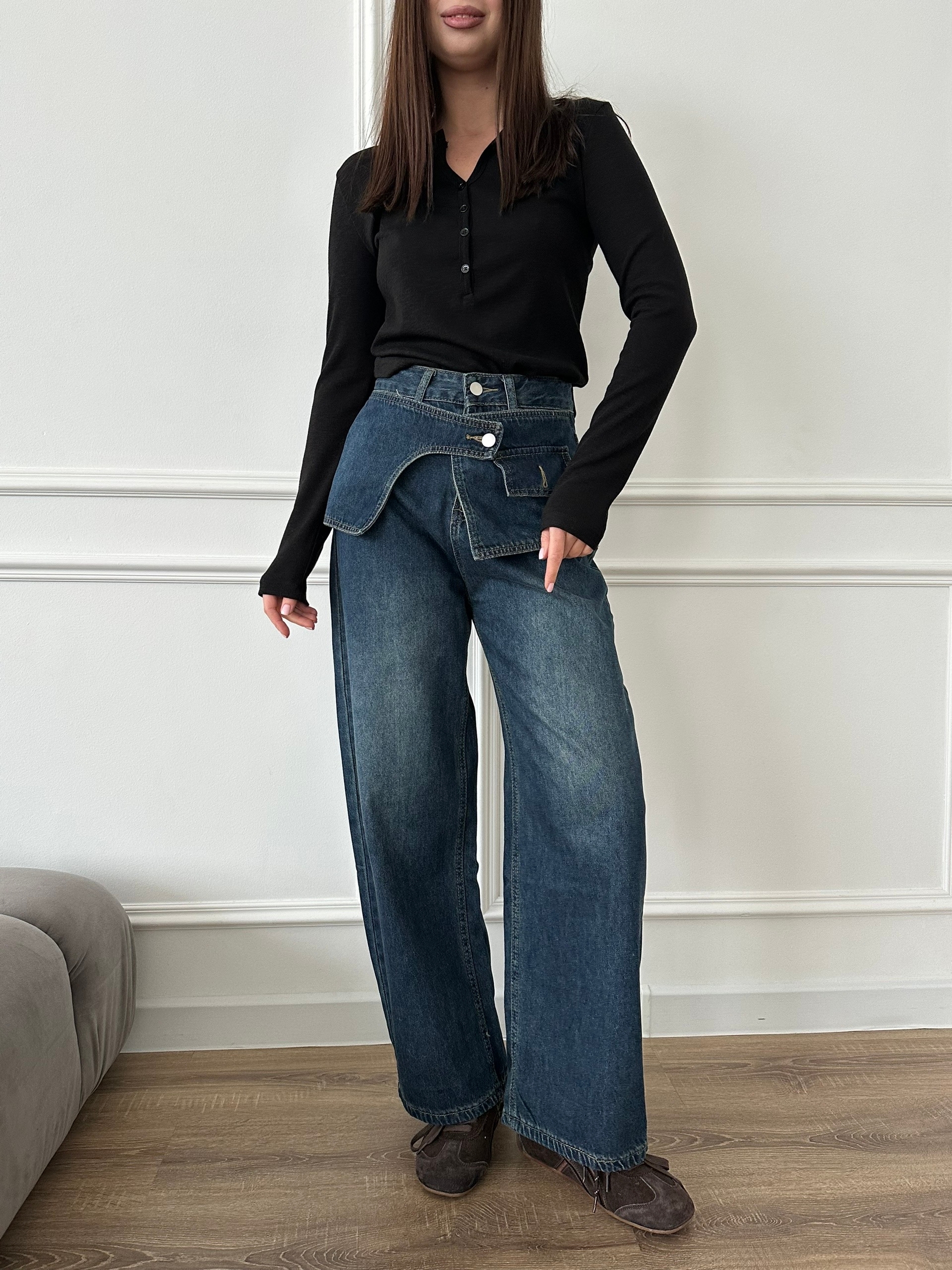 Джинсы YJY 317 декор кармашек