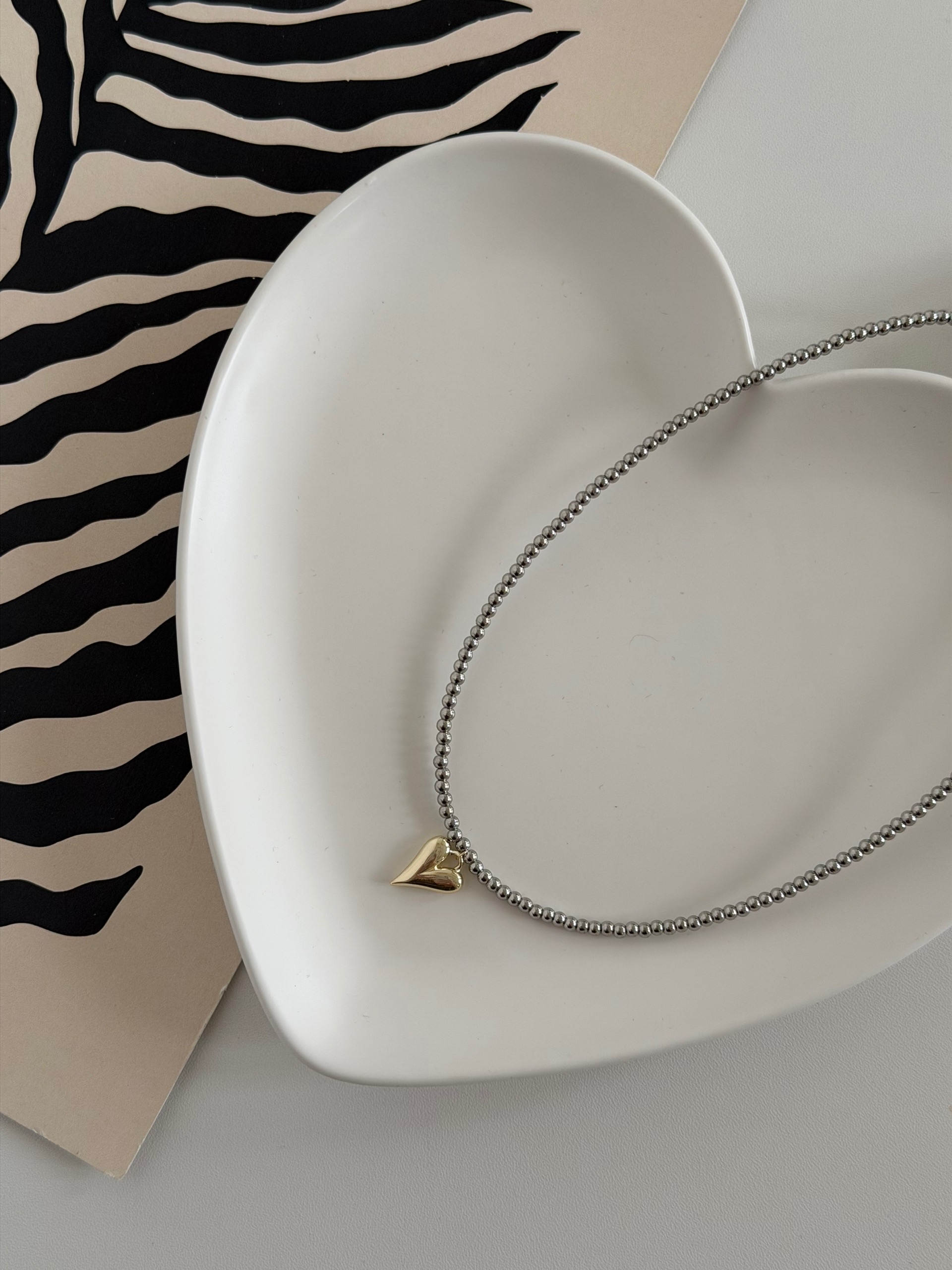 Подвеска 2 металла цепочка сердце