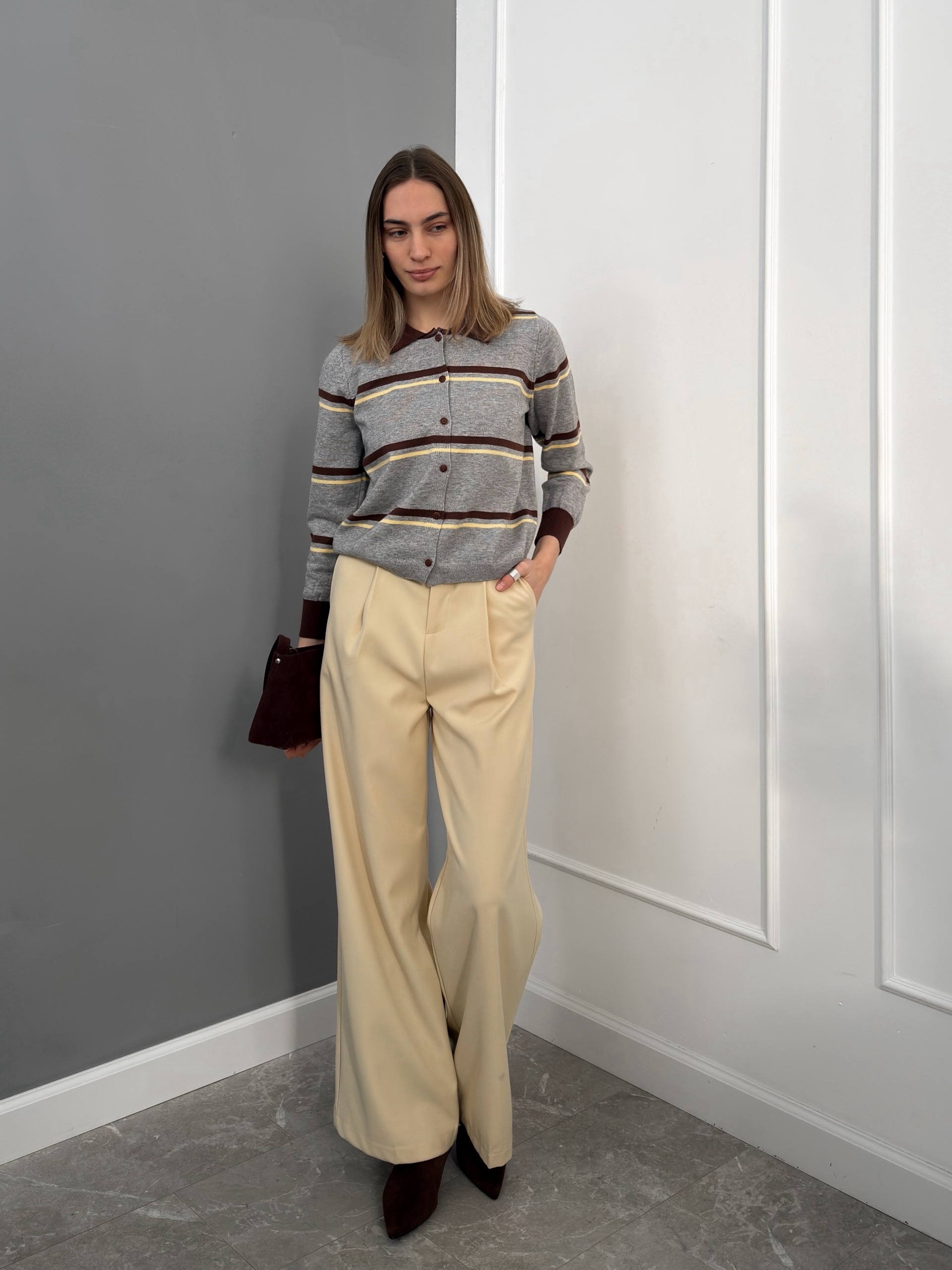 Джемпер поло 7003 в полоску