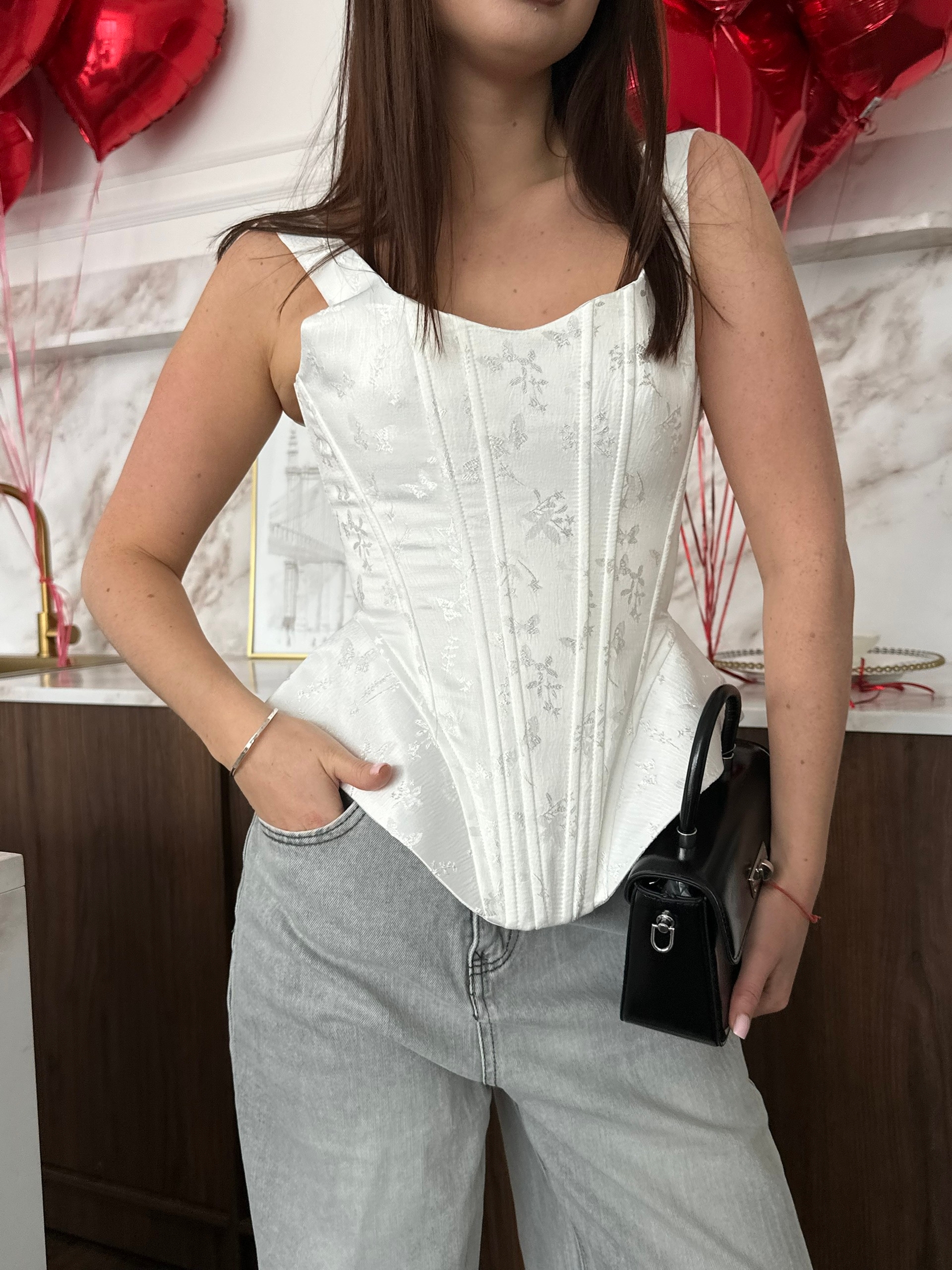 Корсет Utaa на лямках принт бабочки