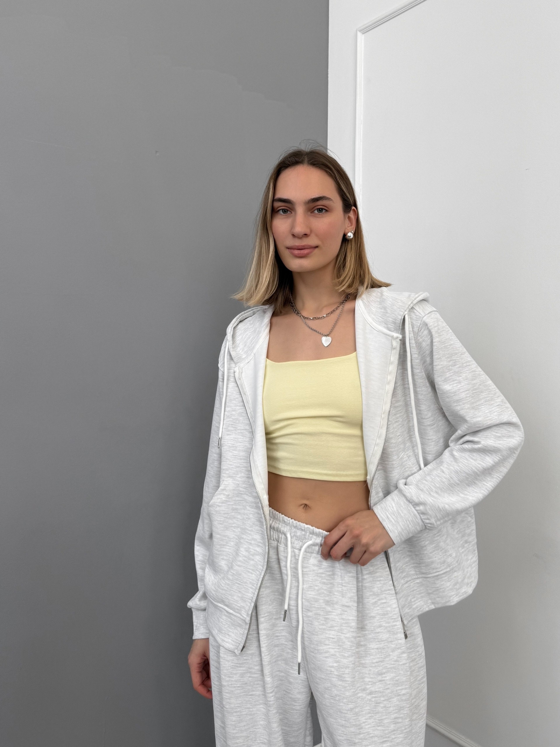 Костюм NJ brand 71761 худи на замке+кюлоты