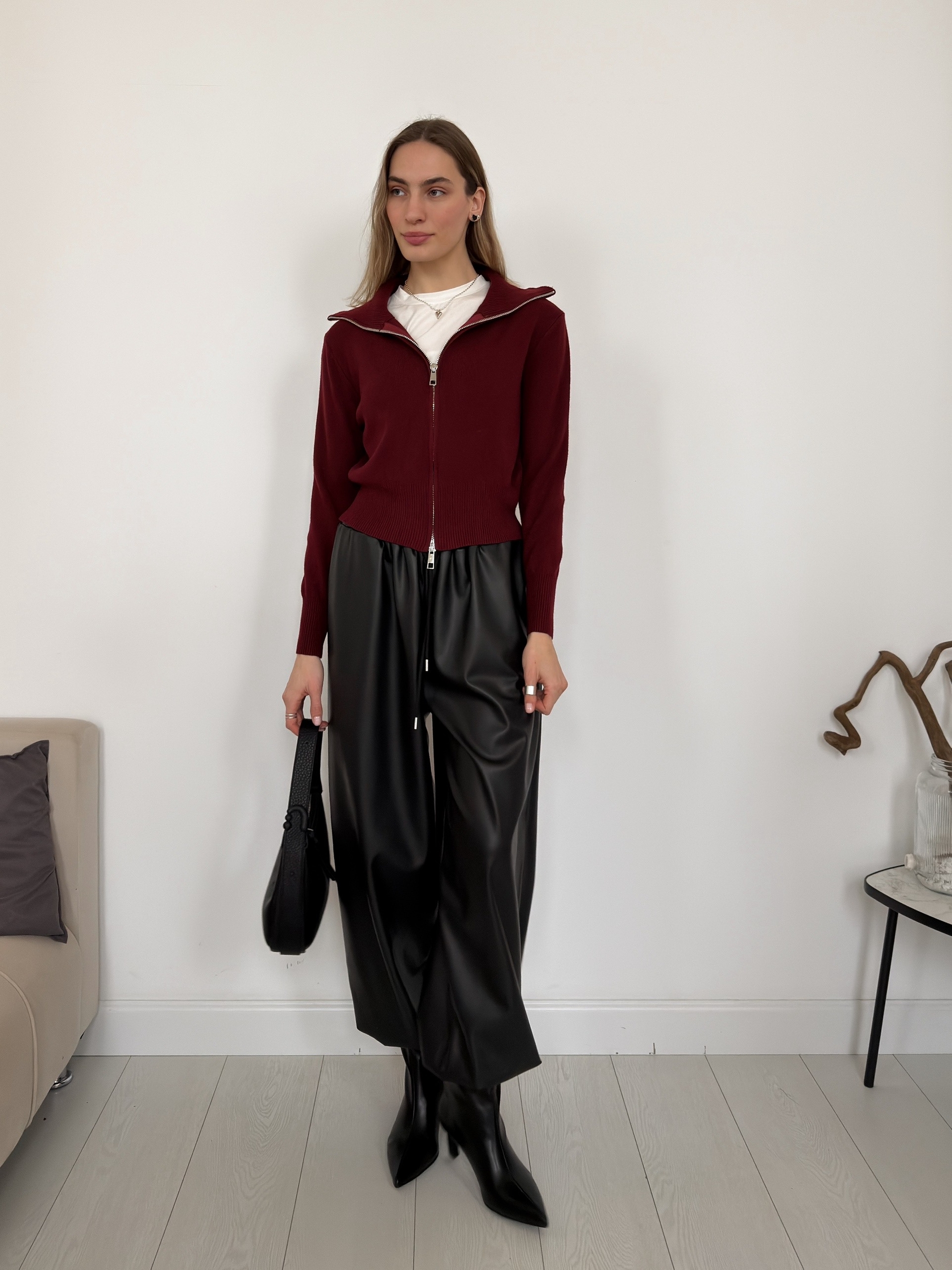 Джемпер на молнии низ рубчик