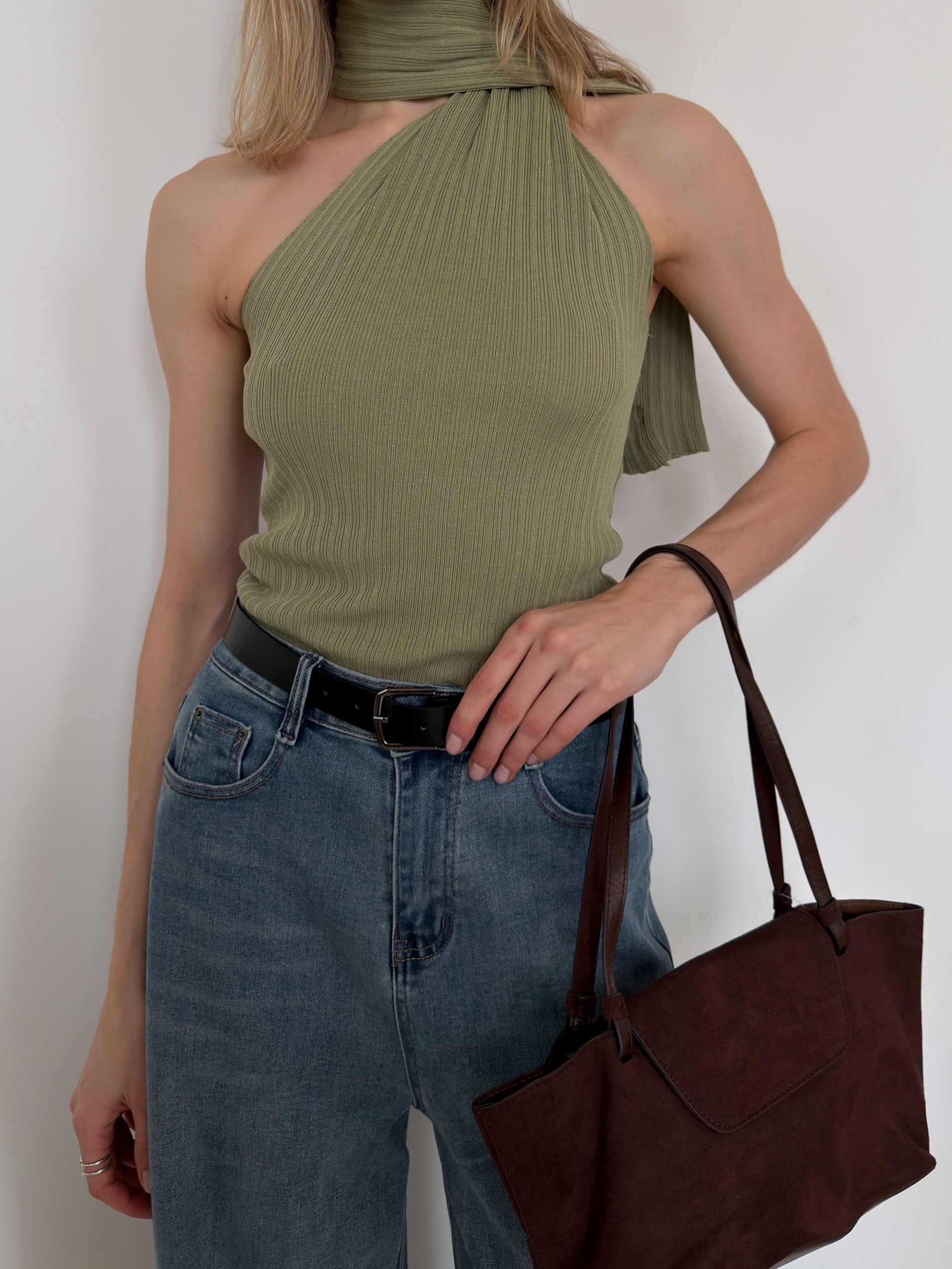 Топ с шарфом 422004 трикотаж