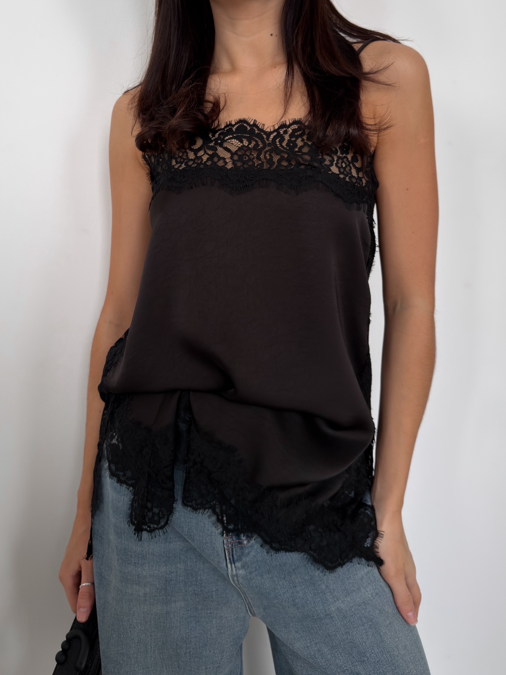 Майка Yiyou C1D1890 кружева атлас