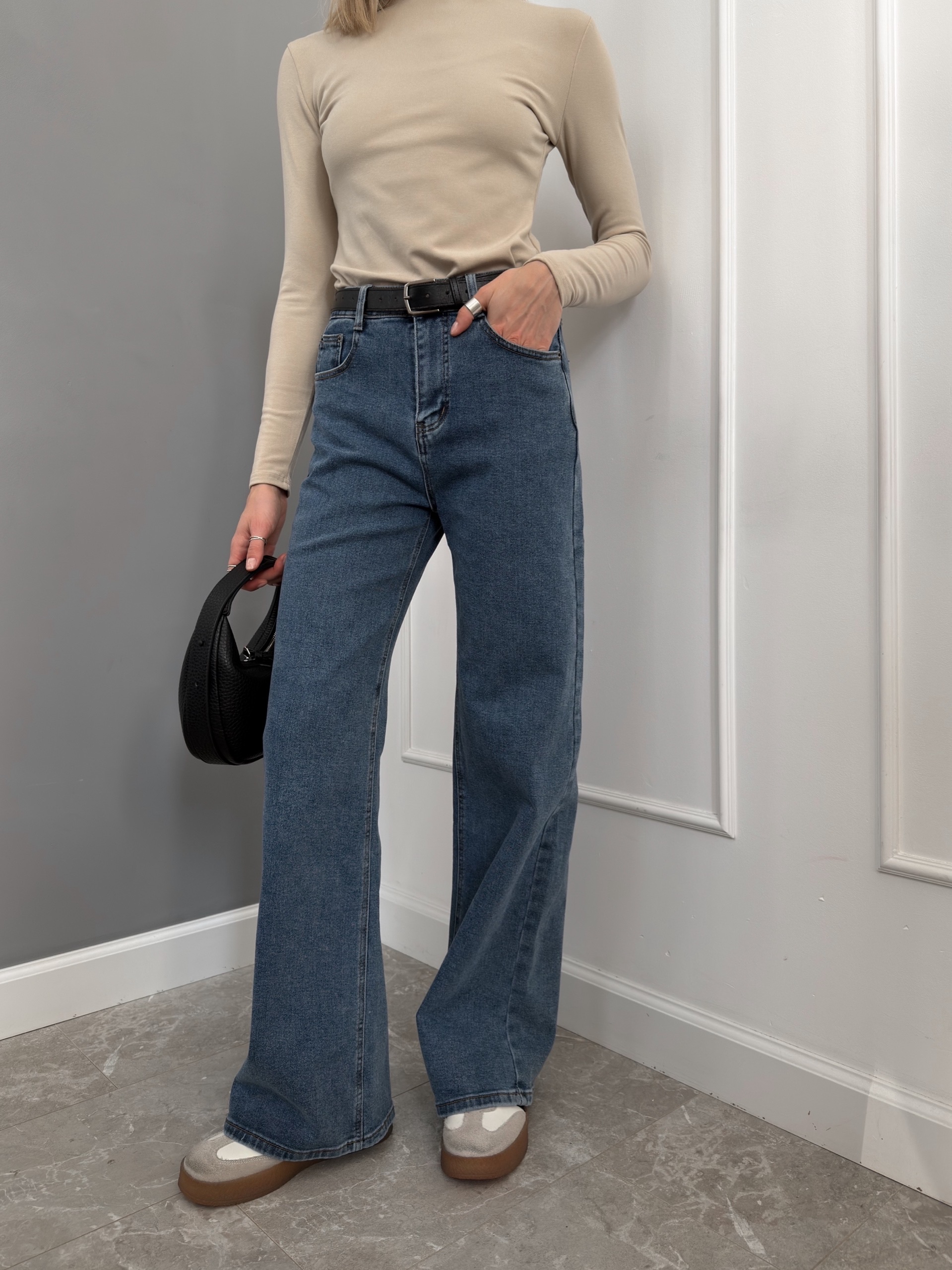 Джинсы EL5903D прямые утепленные