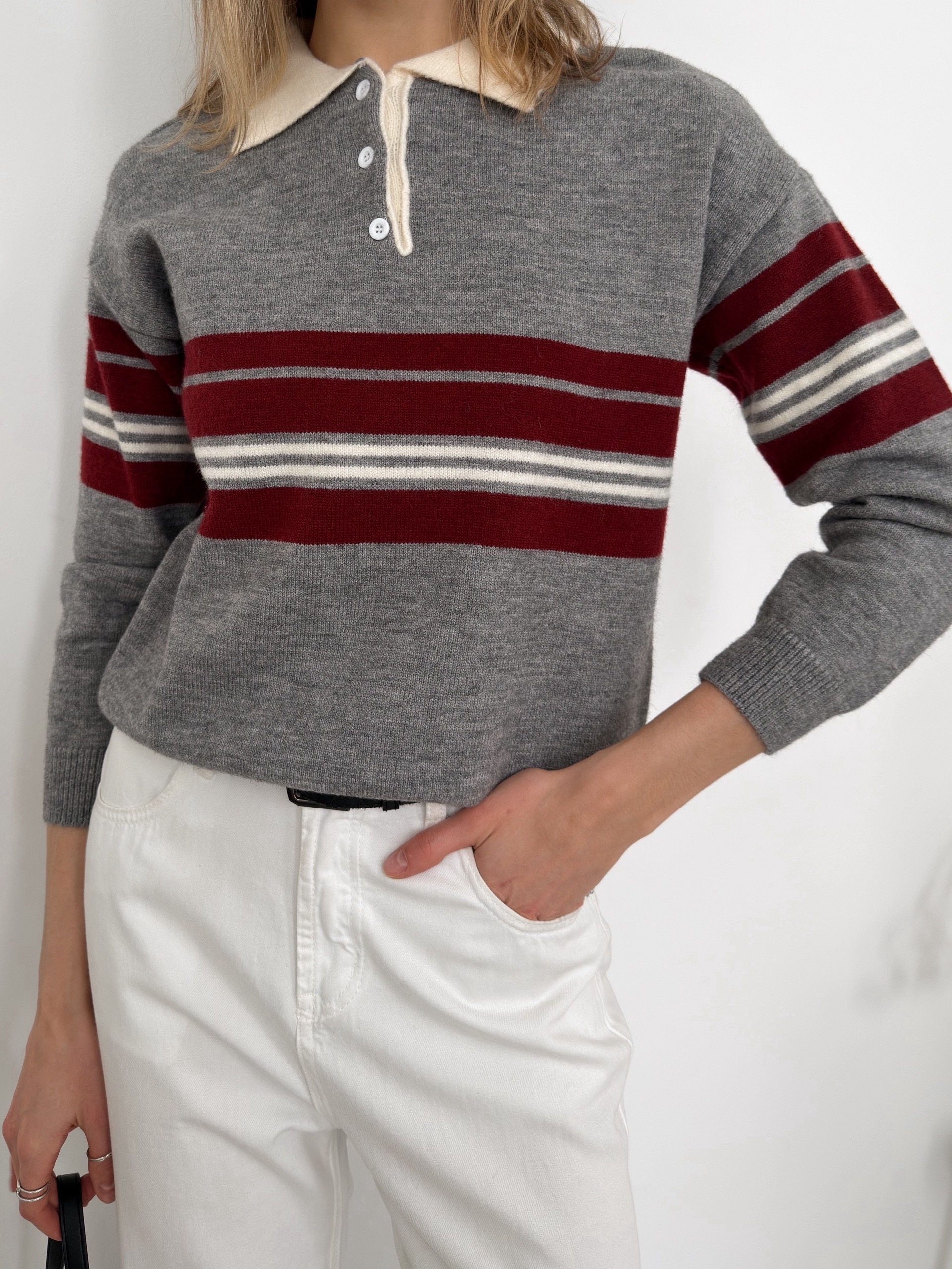 Джемпер поло  8143 в полоску