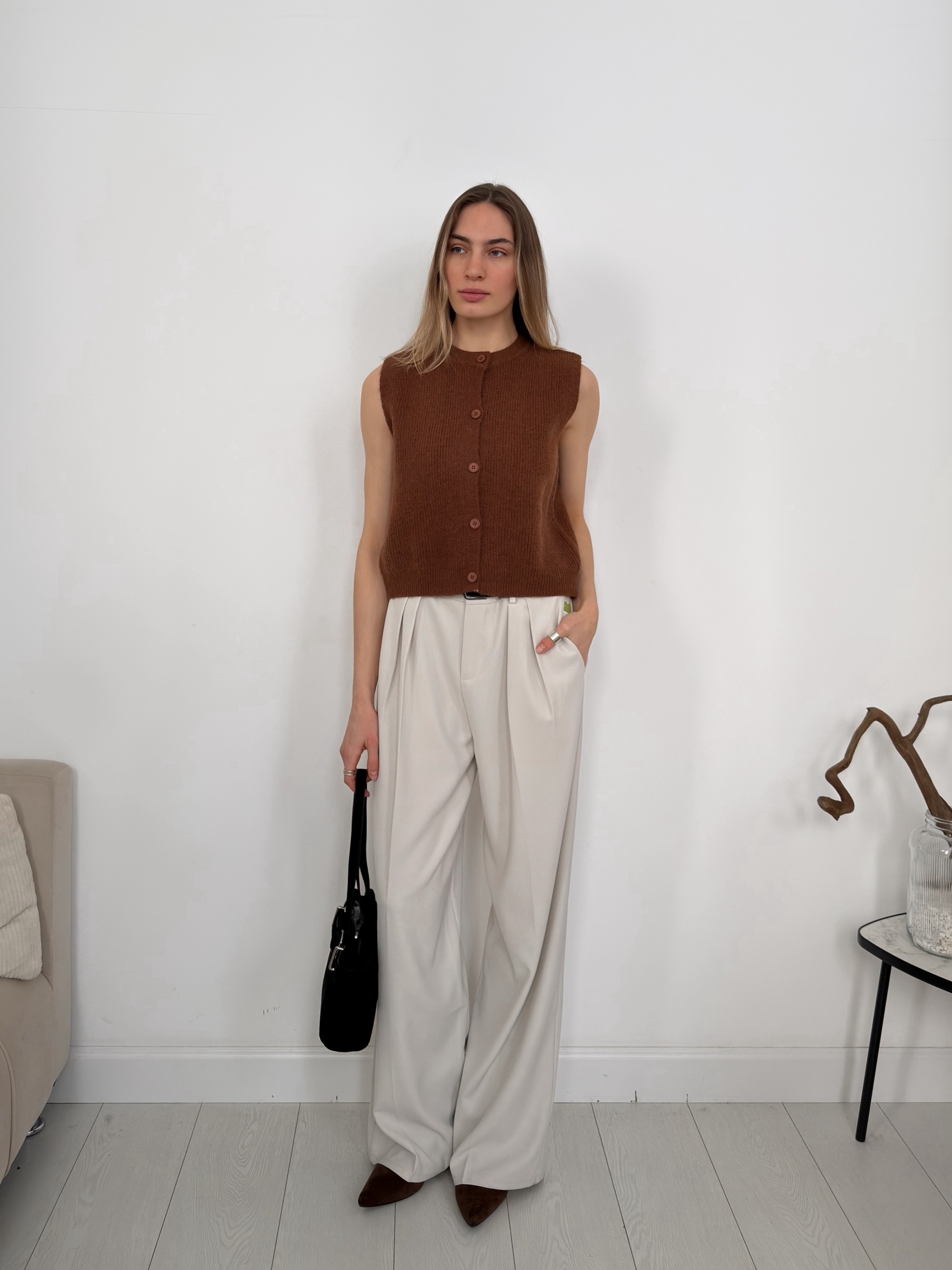 Жилет 308 в рубчик трикотаж