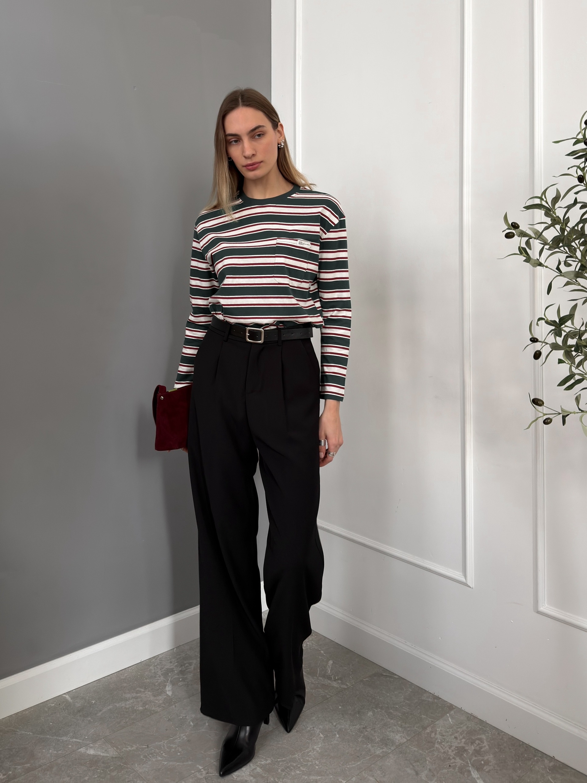 Лонгслив ROOM 25507 полоска плечи