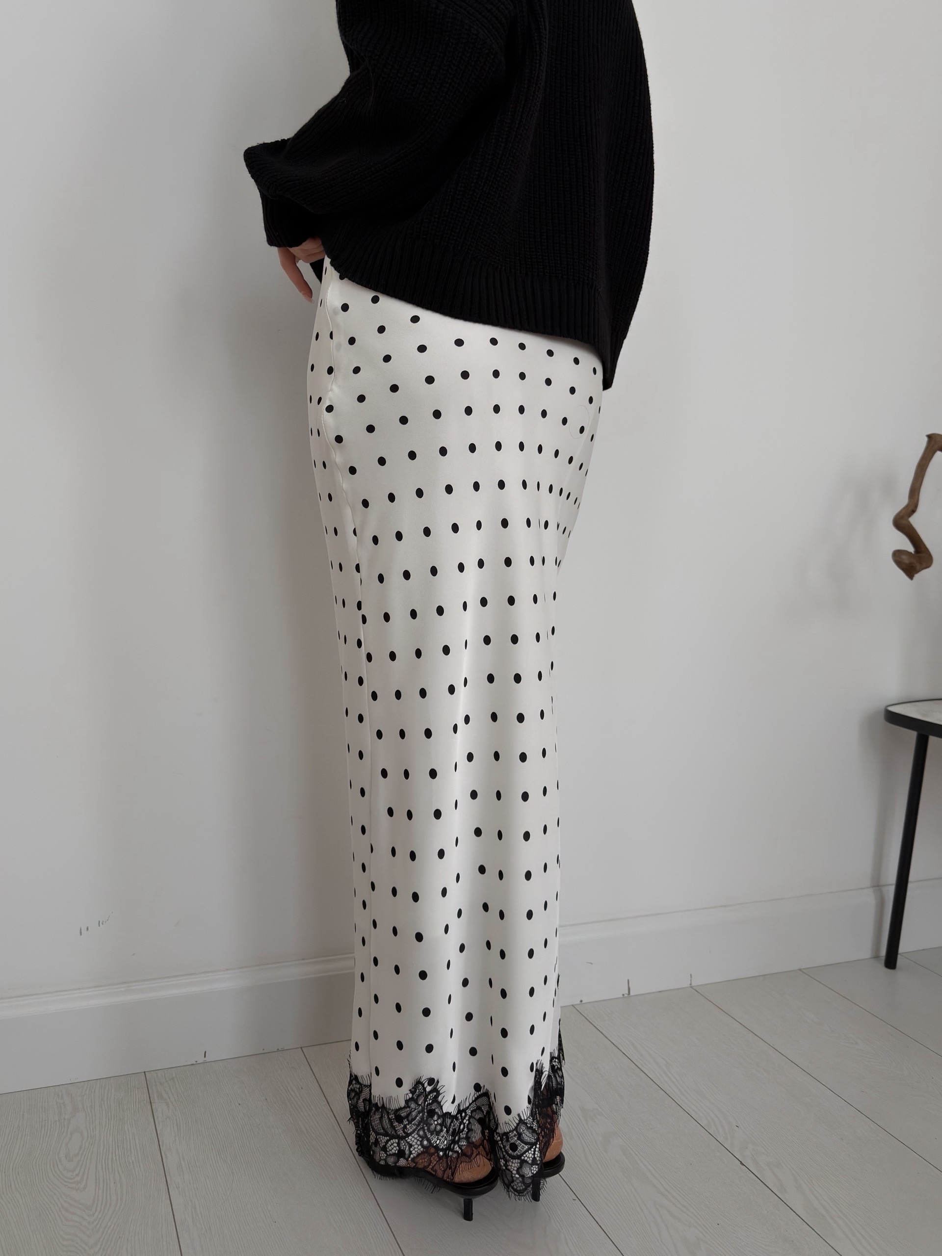 Юбка W166-5 в горошек кружево