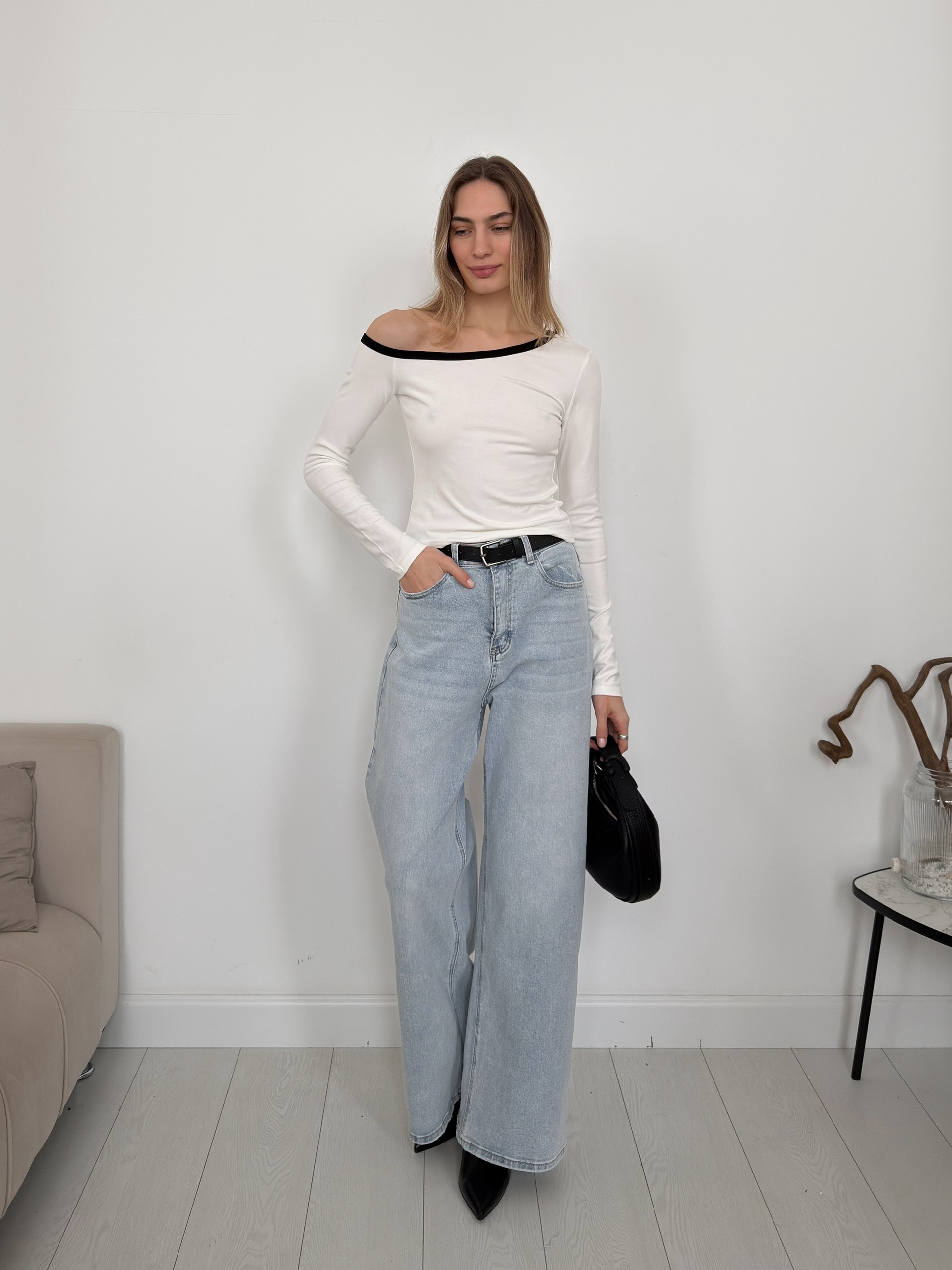 Лонгслив на одно плечо 90120