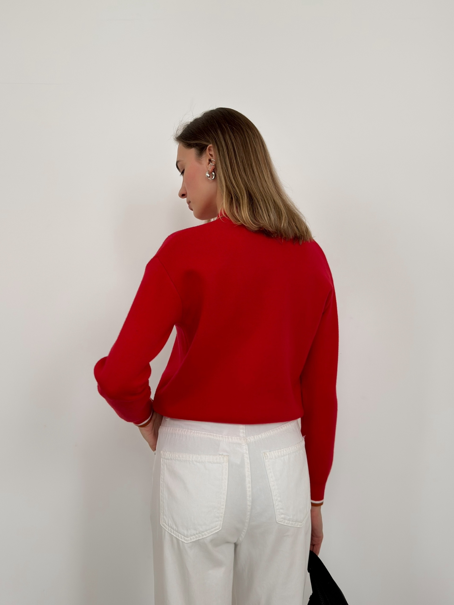 Джемпер Korea S2628 поло золотые пуговки