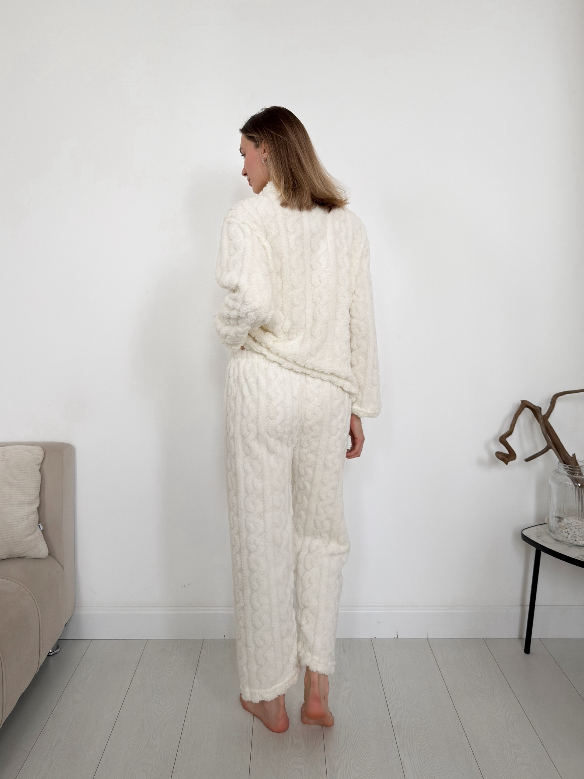 Костюм домашний пушистый кофта на замке