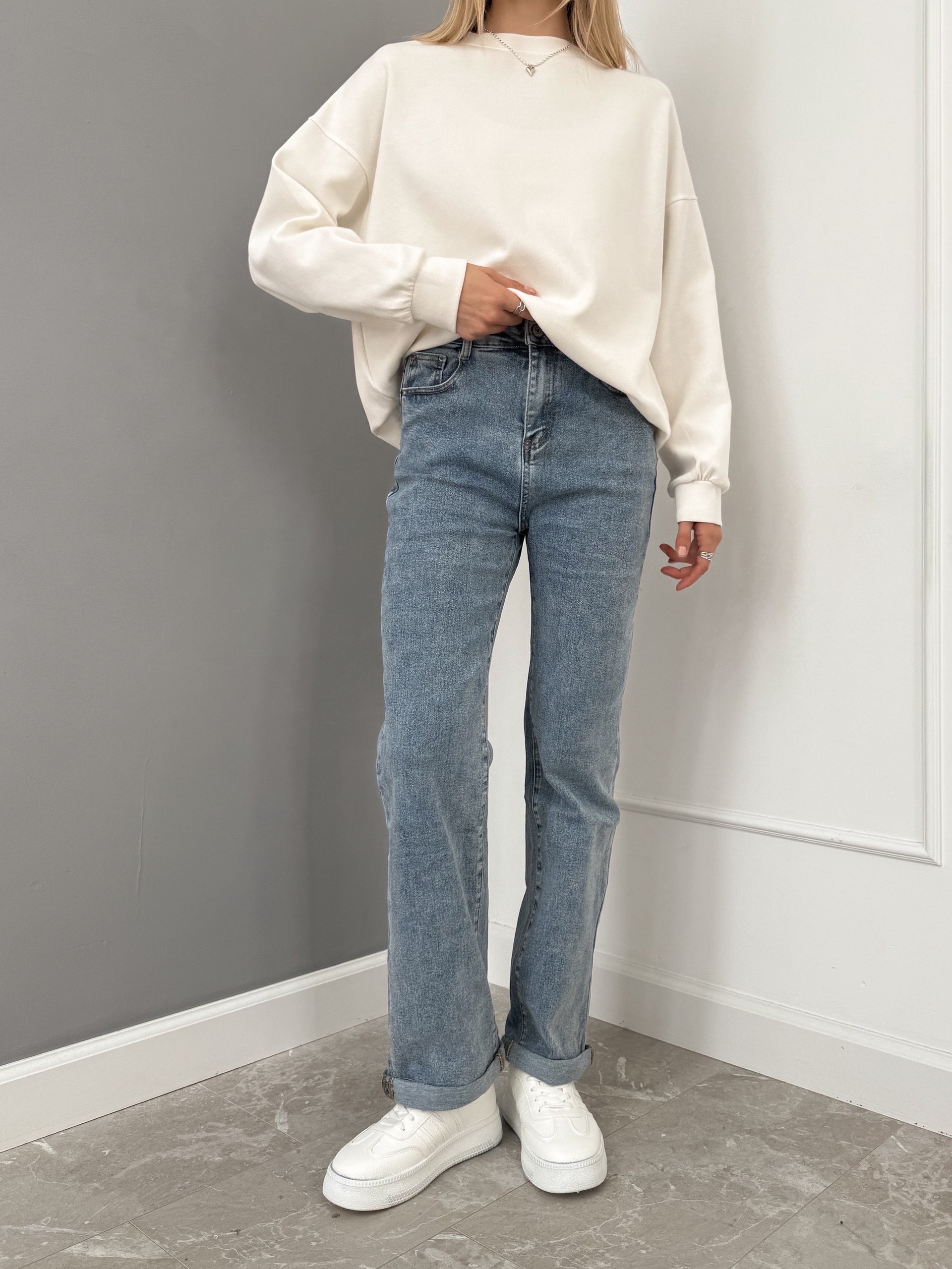 Джинсы Praisejeans G7033C с подворотом синие