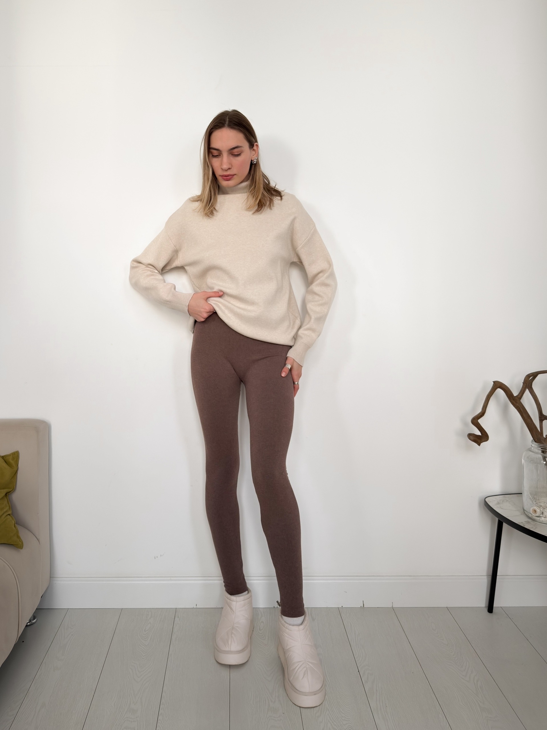 Леггинсы Dover 955  в рубчик мех