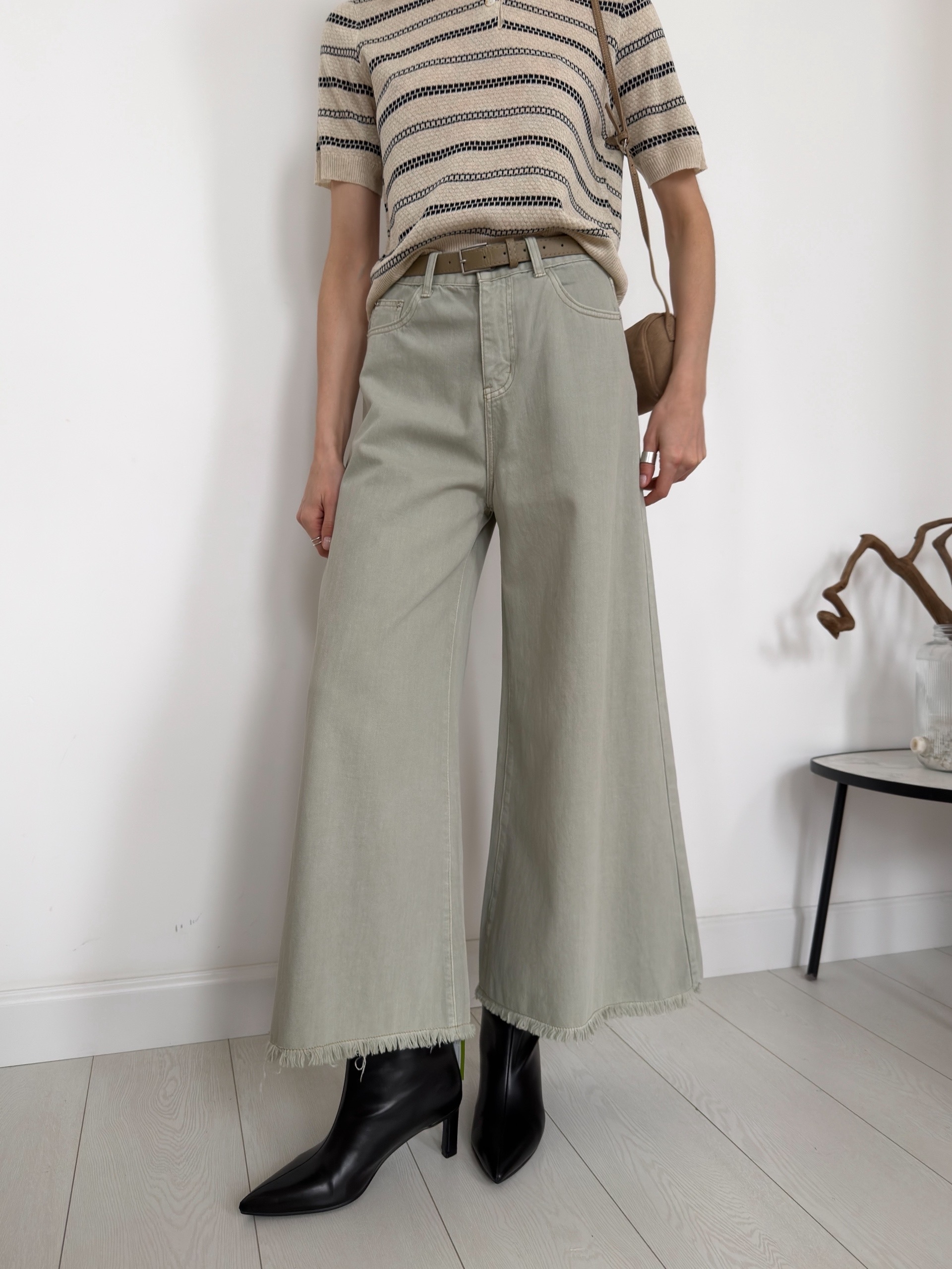 Джинсы ooh-hha 0218 широкие необработанный край