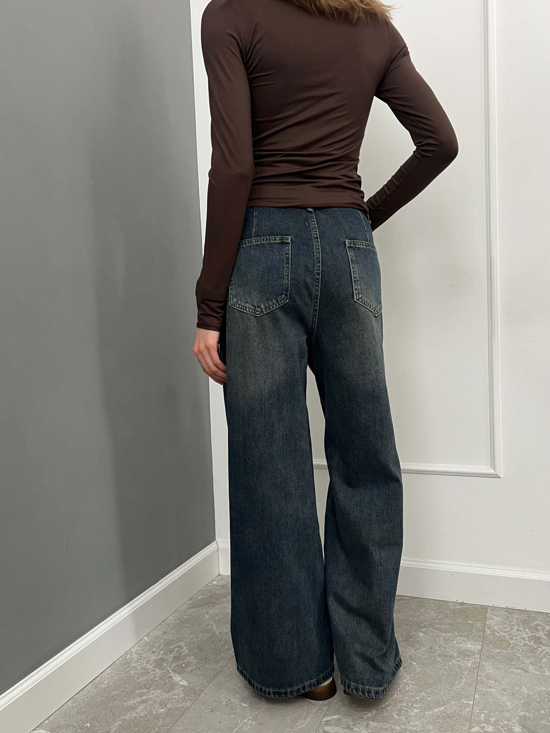 Джинсы YJY 9632-1 строчка потертости