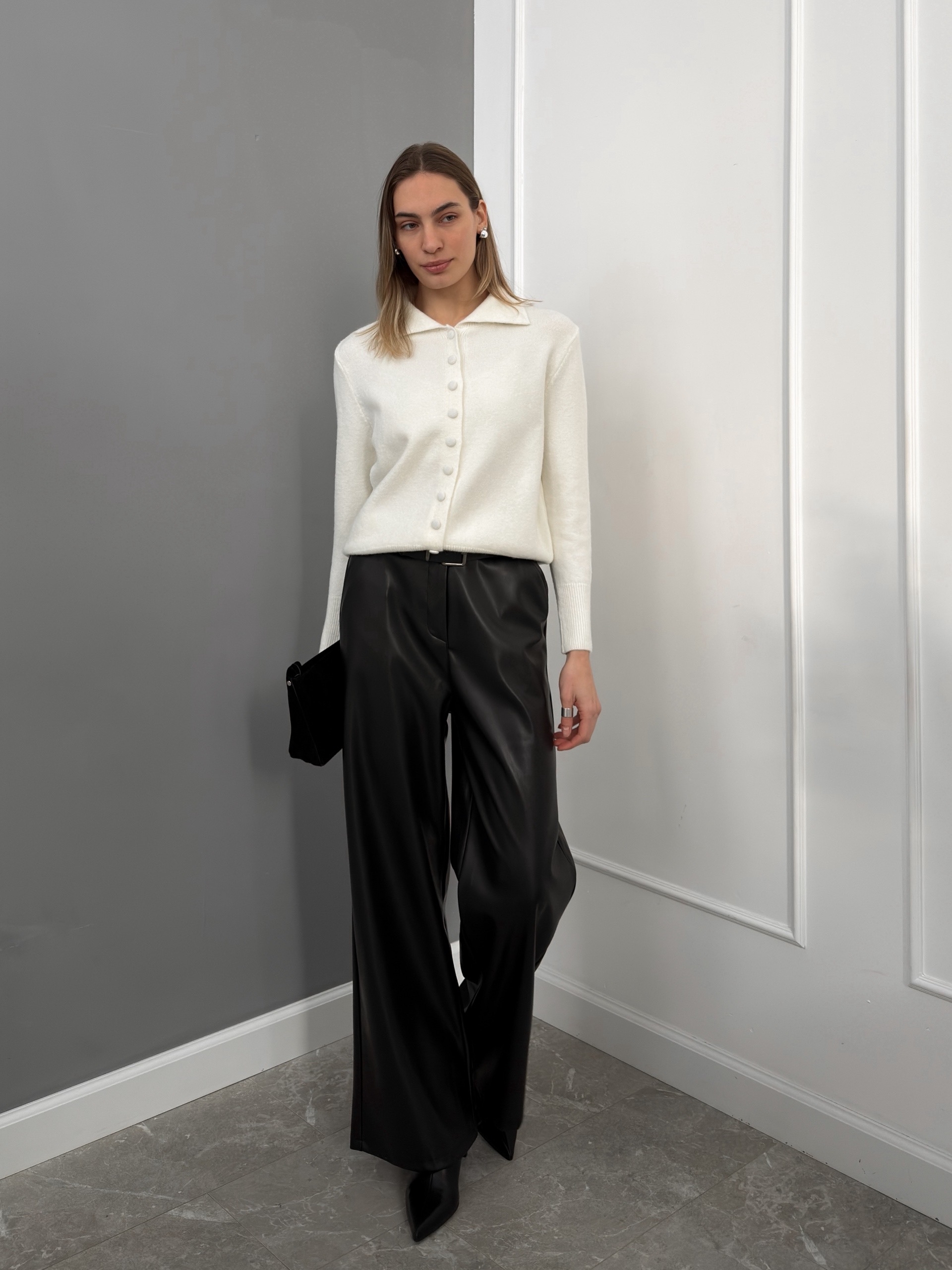 Кардиган MC STUDIO 2038 мягкие пуговки высокий ворот