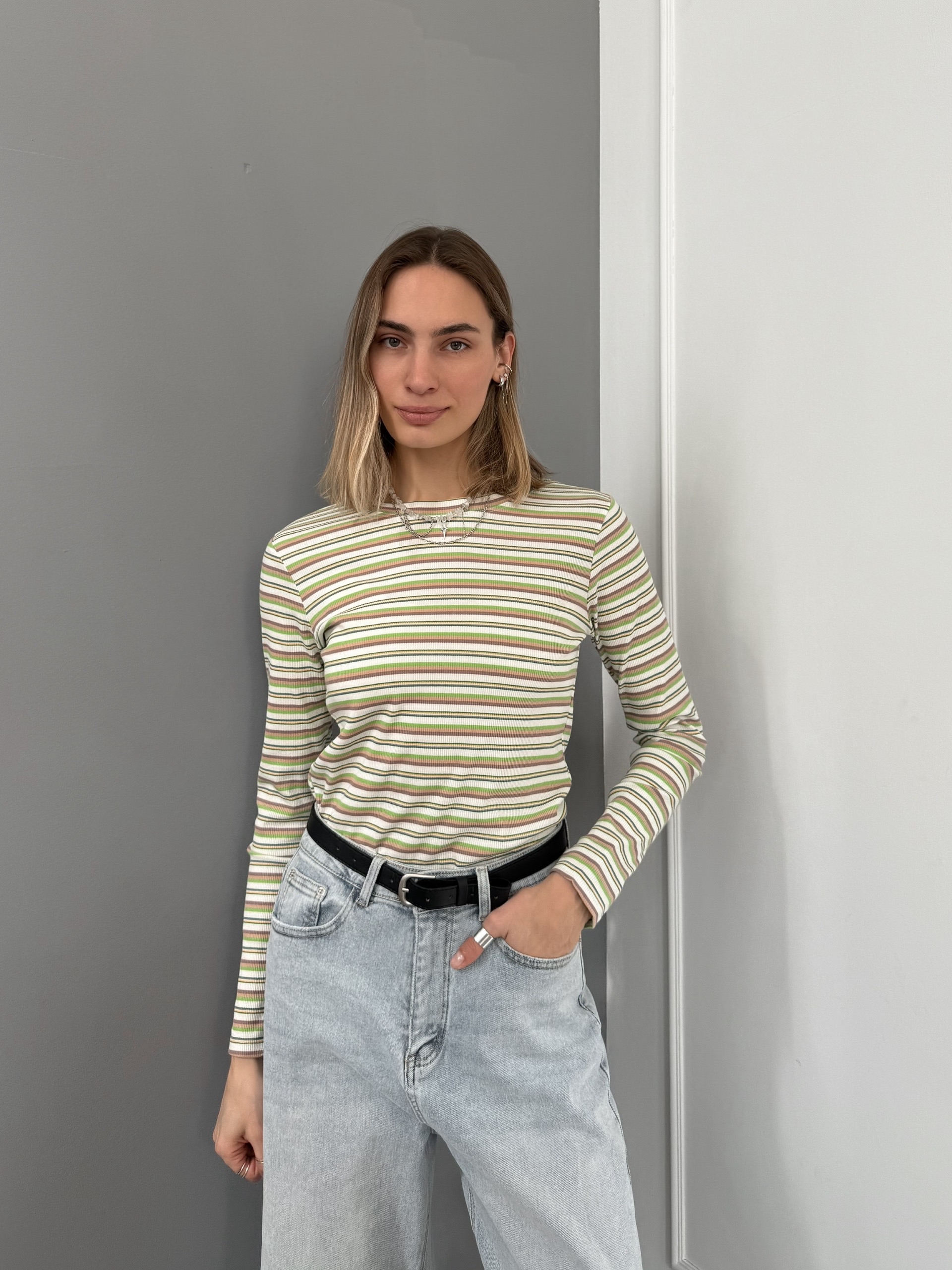 Кофточка Olivia 5520 в полоску рубчик