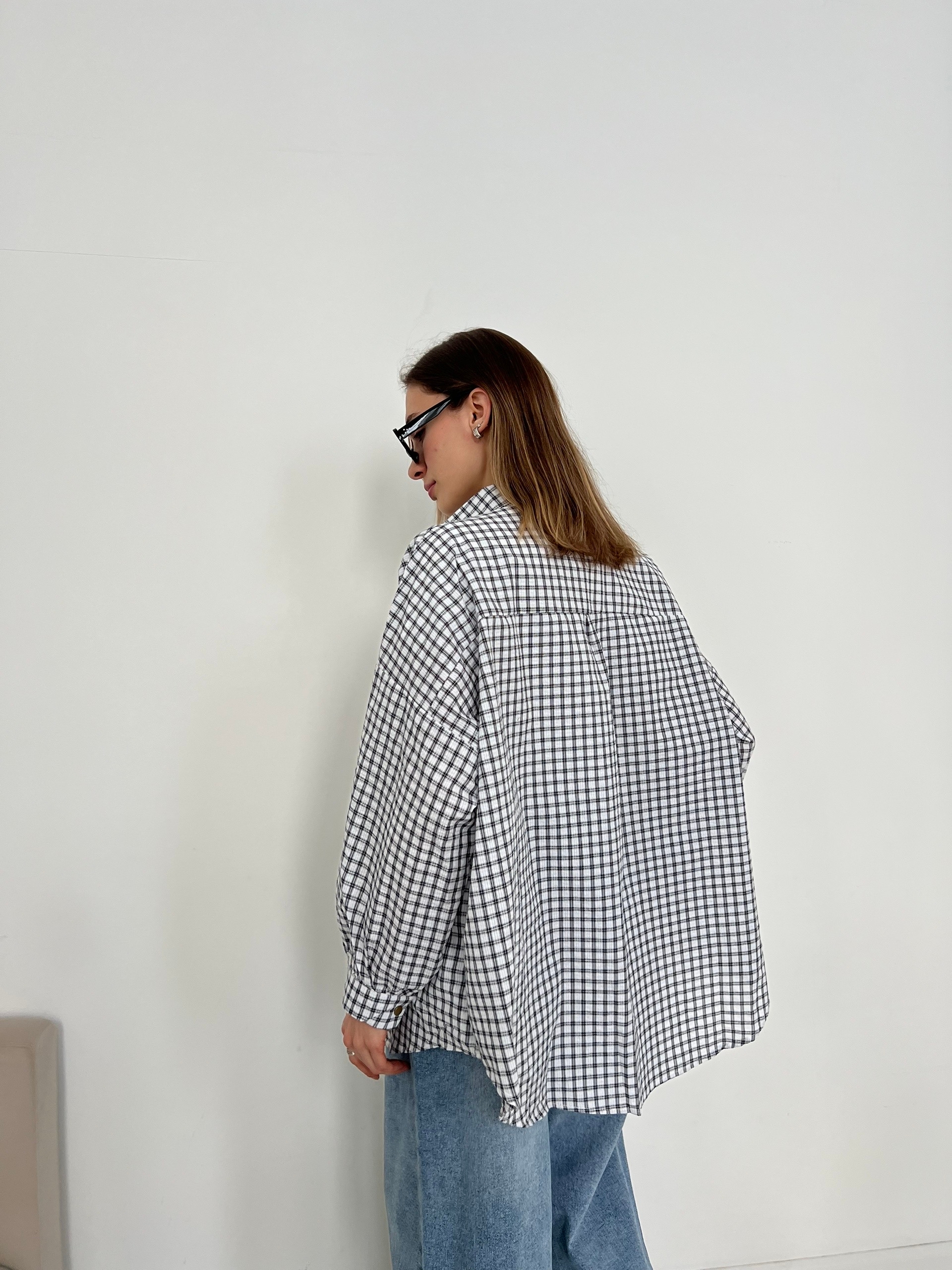 Рубашка LanLan 9259 мелка клетка