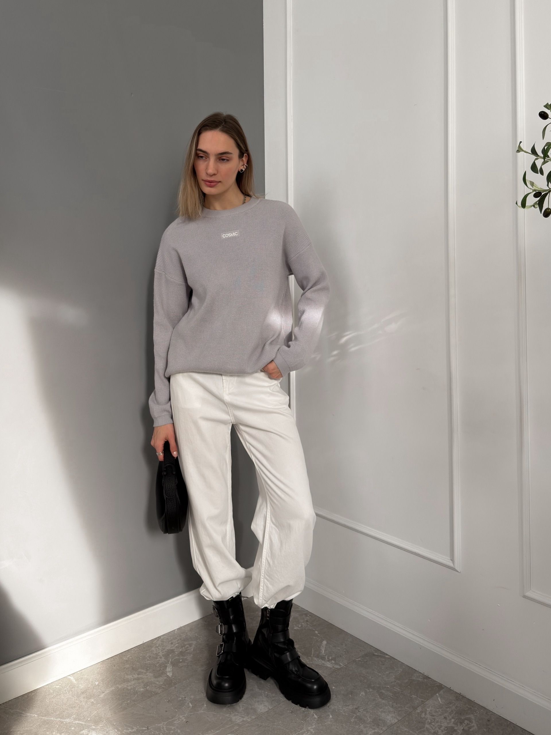 Джемпер Cosmic T1618 рубчик надпись