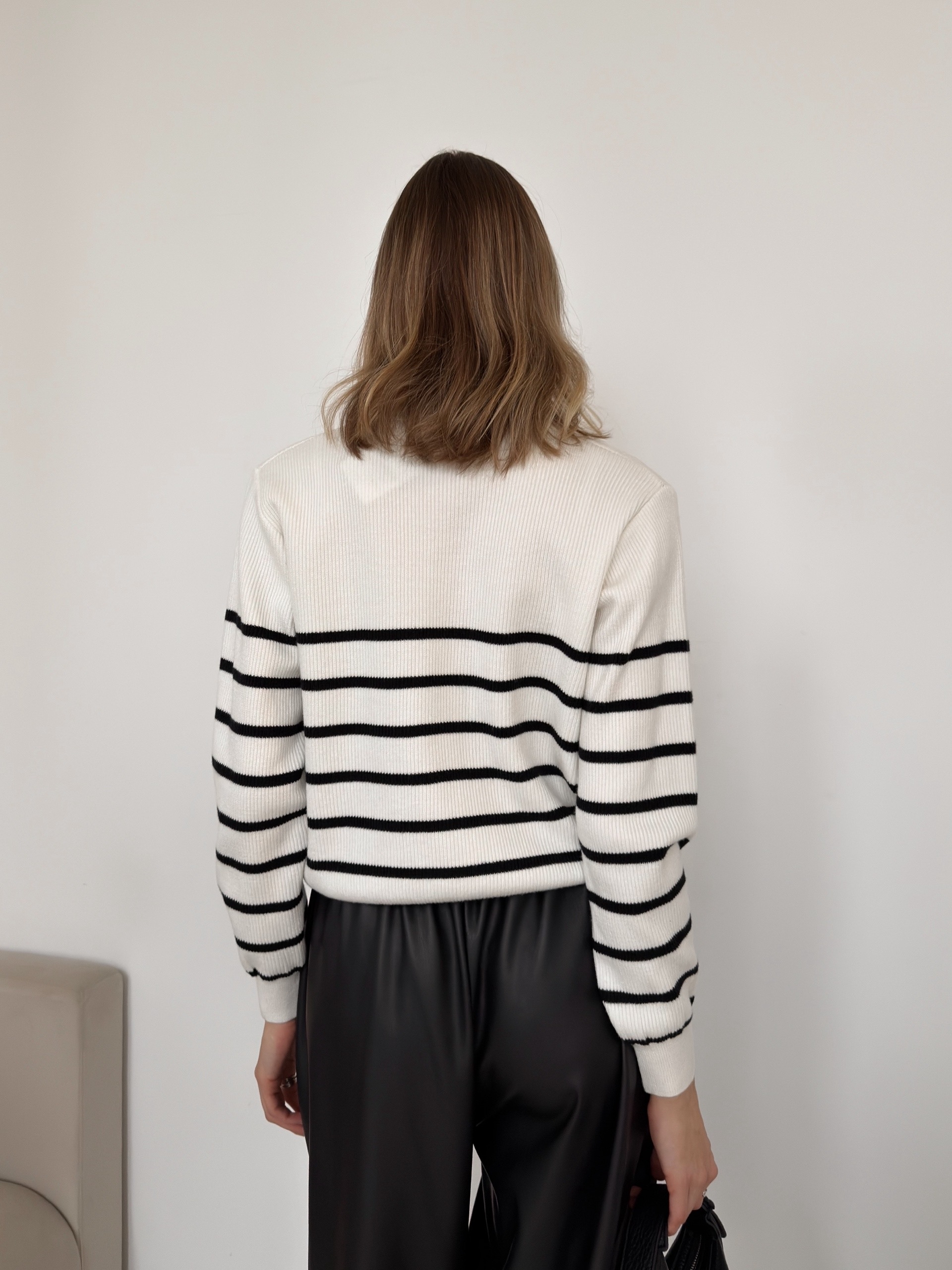 Джемпер S2172 ворот на замке полоска