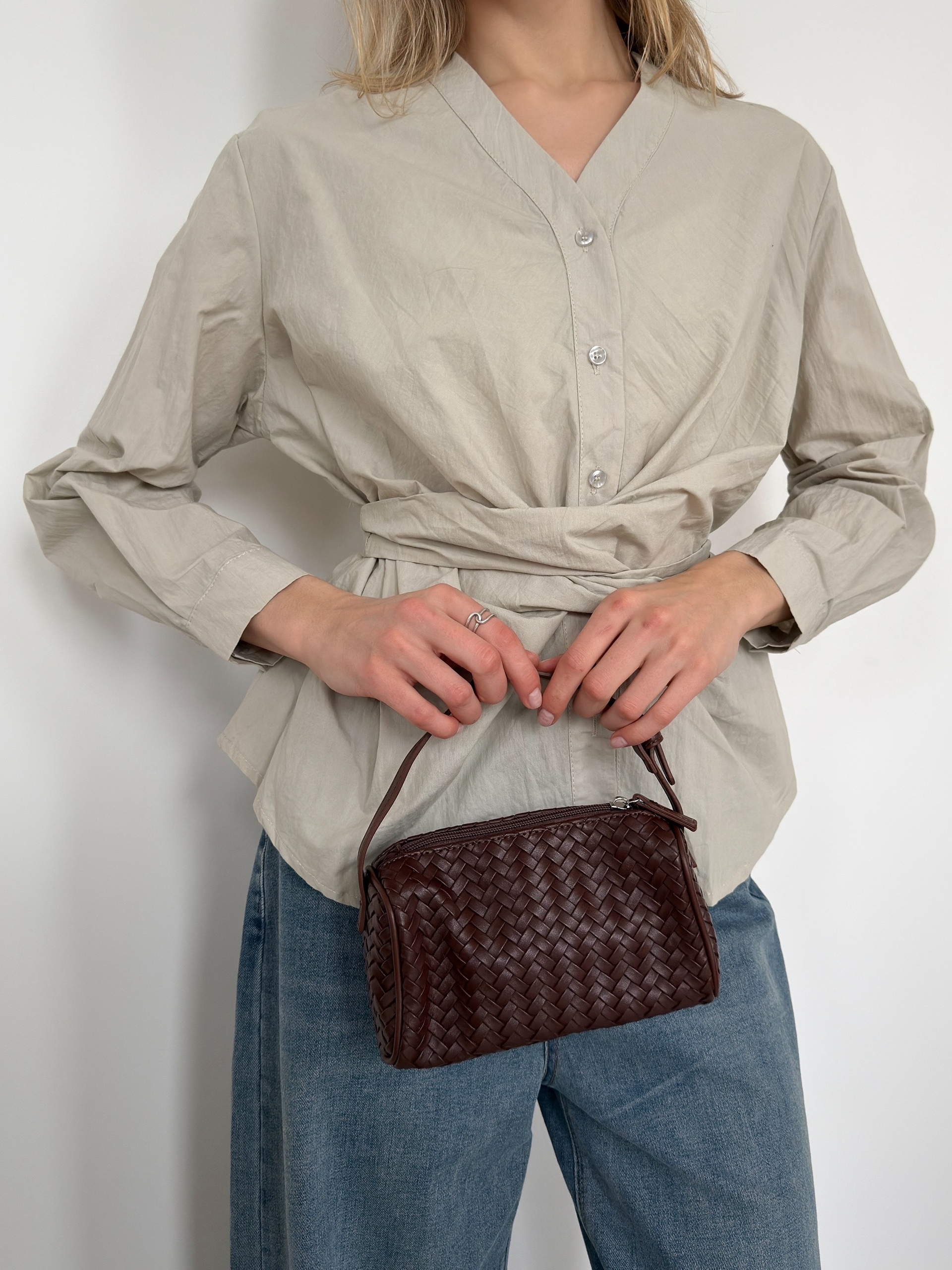 Сумка плетеная бочонок 4495