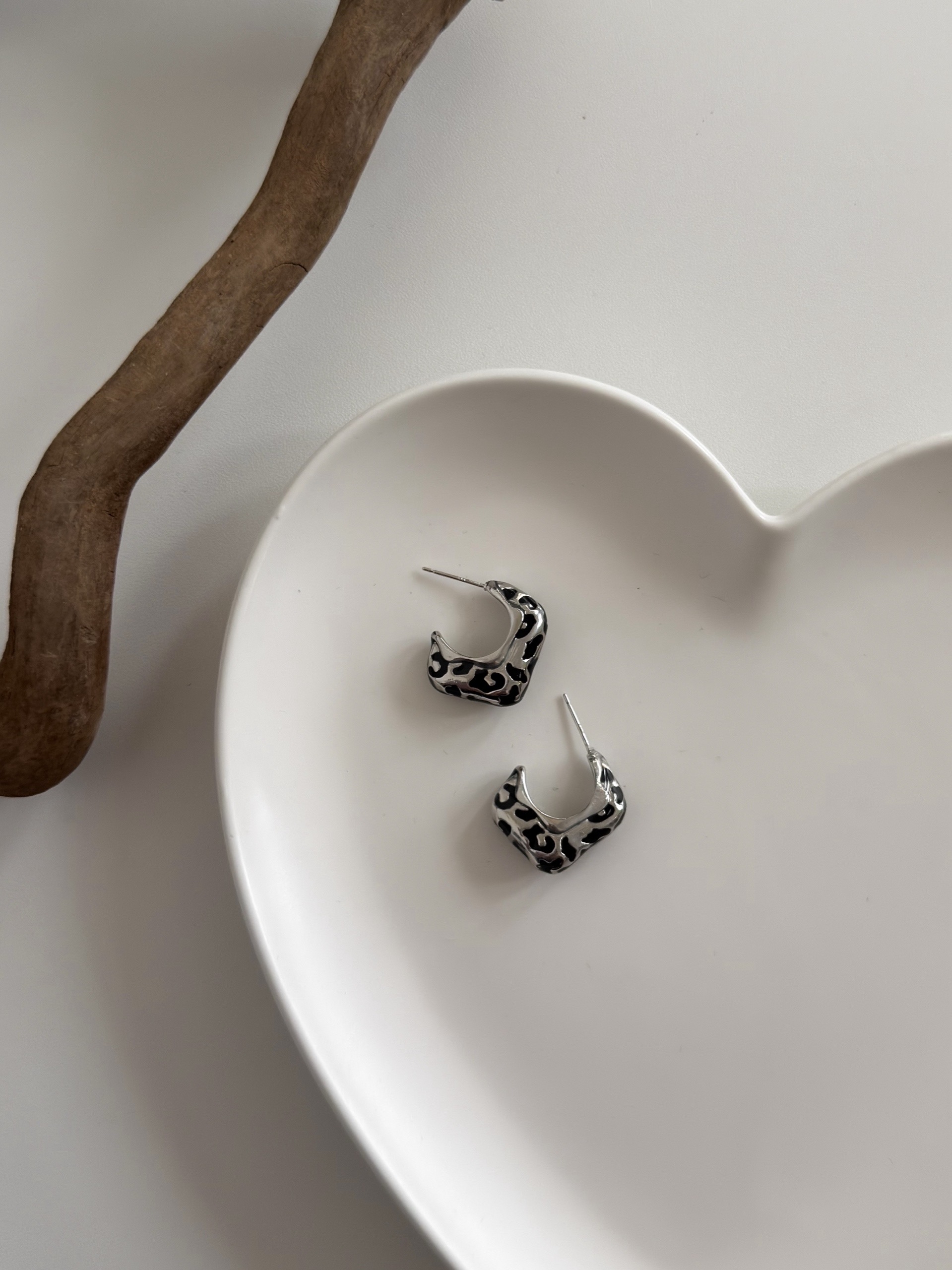 Серьги принт леопард