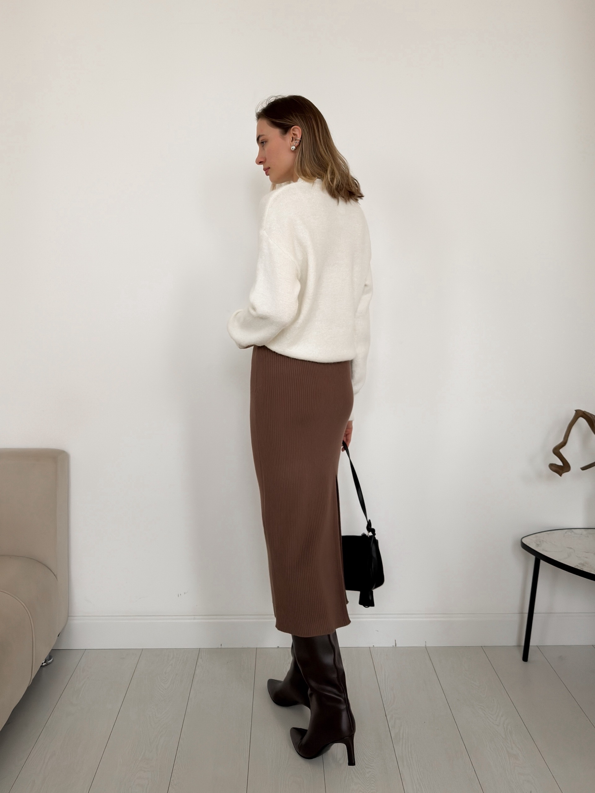 Юбка трикотажная с ремнем 6015-2