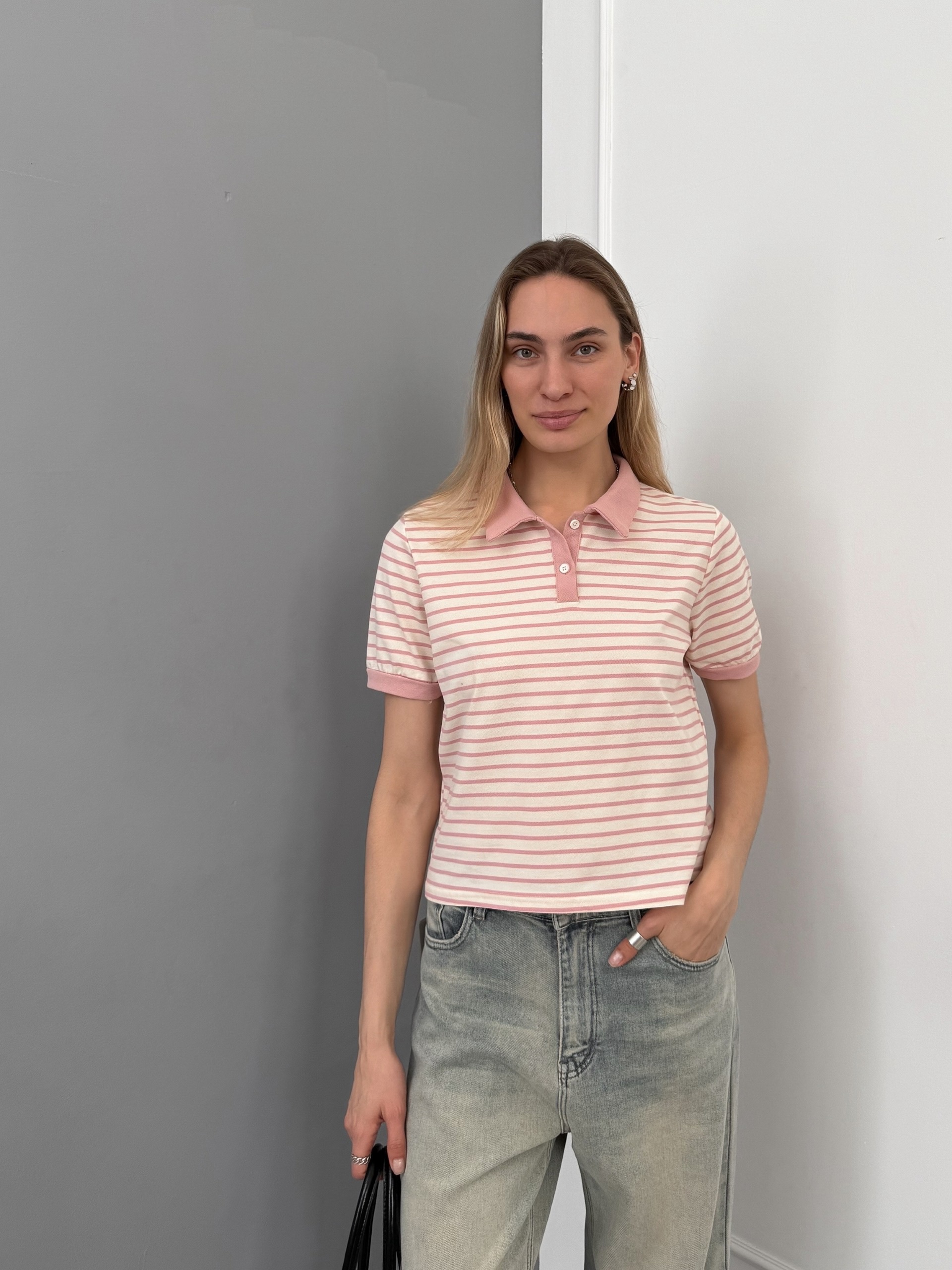 Футболка A.Studio 3533 поло в полоску