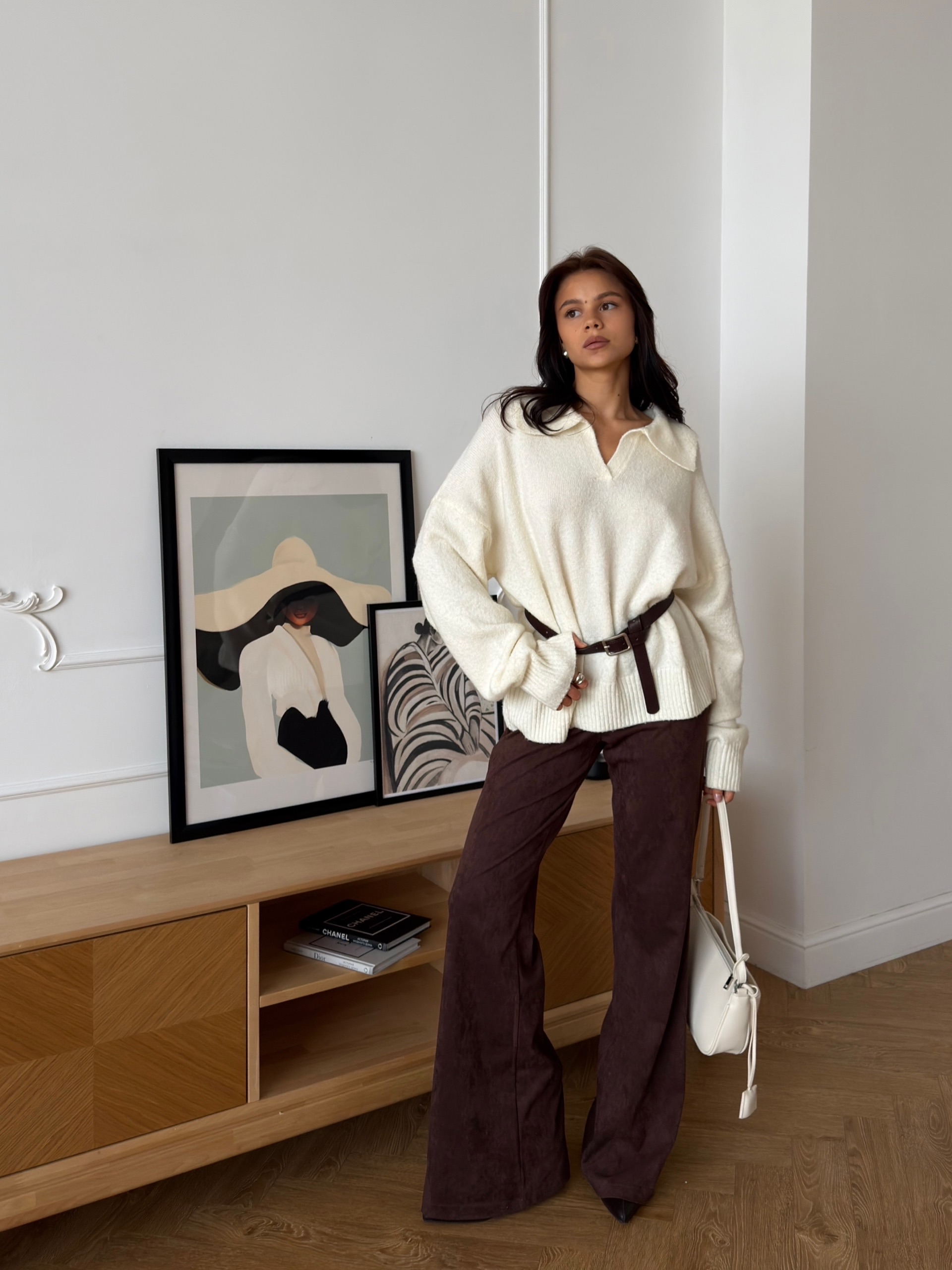 Брюки клеш ZARA молния с боку