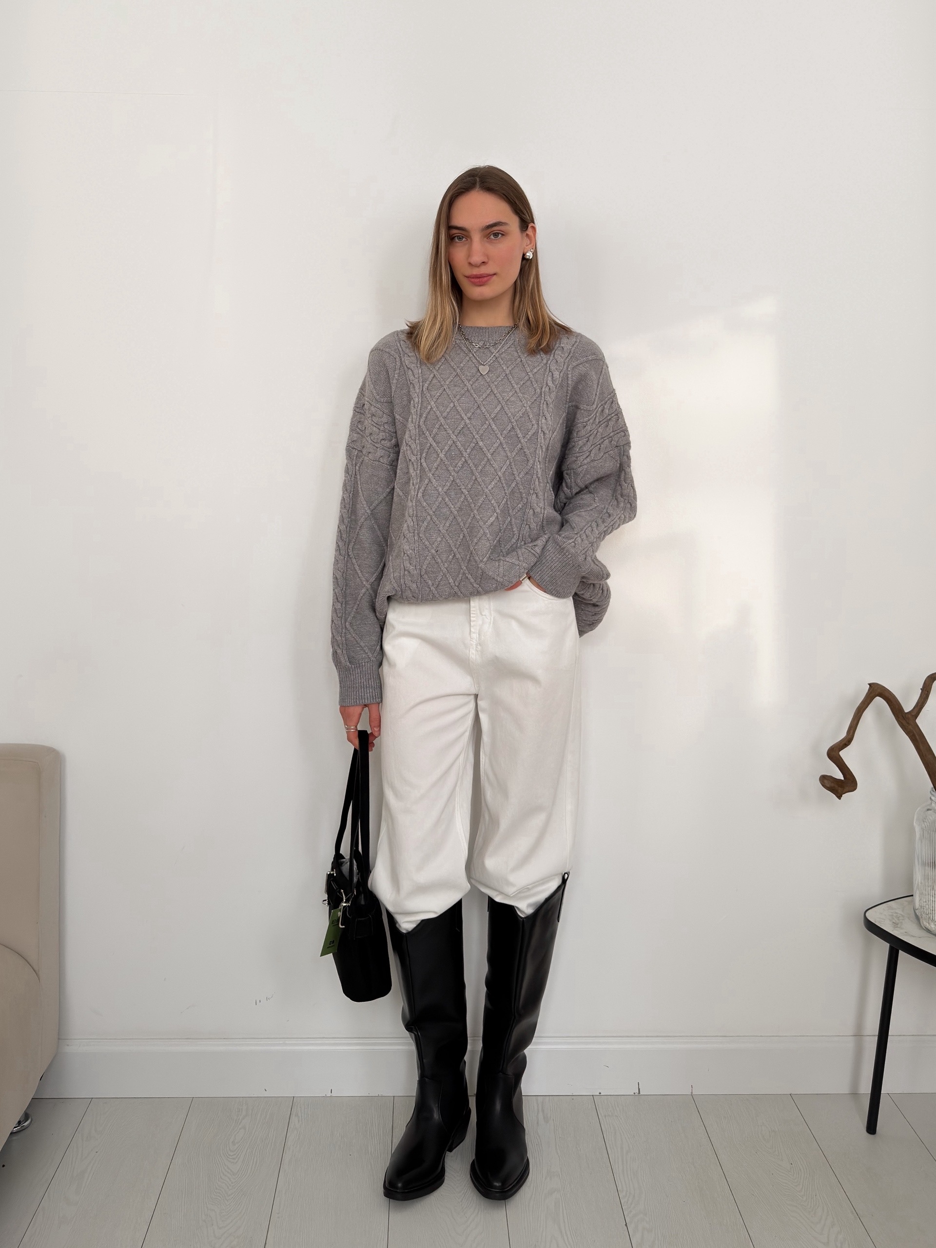 Свитер China 12680 оверсайз узор