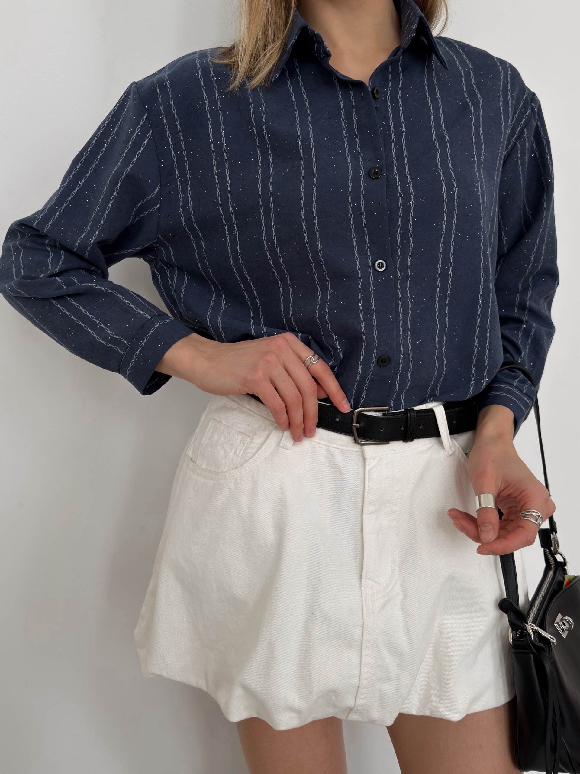 Рубашка OY 184 узор+ блестки