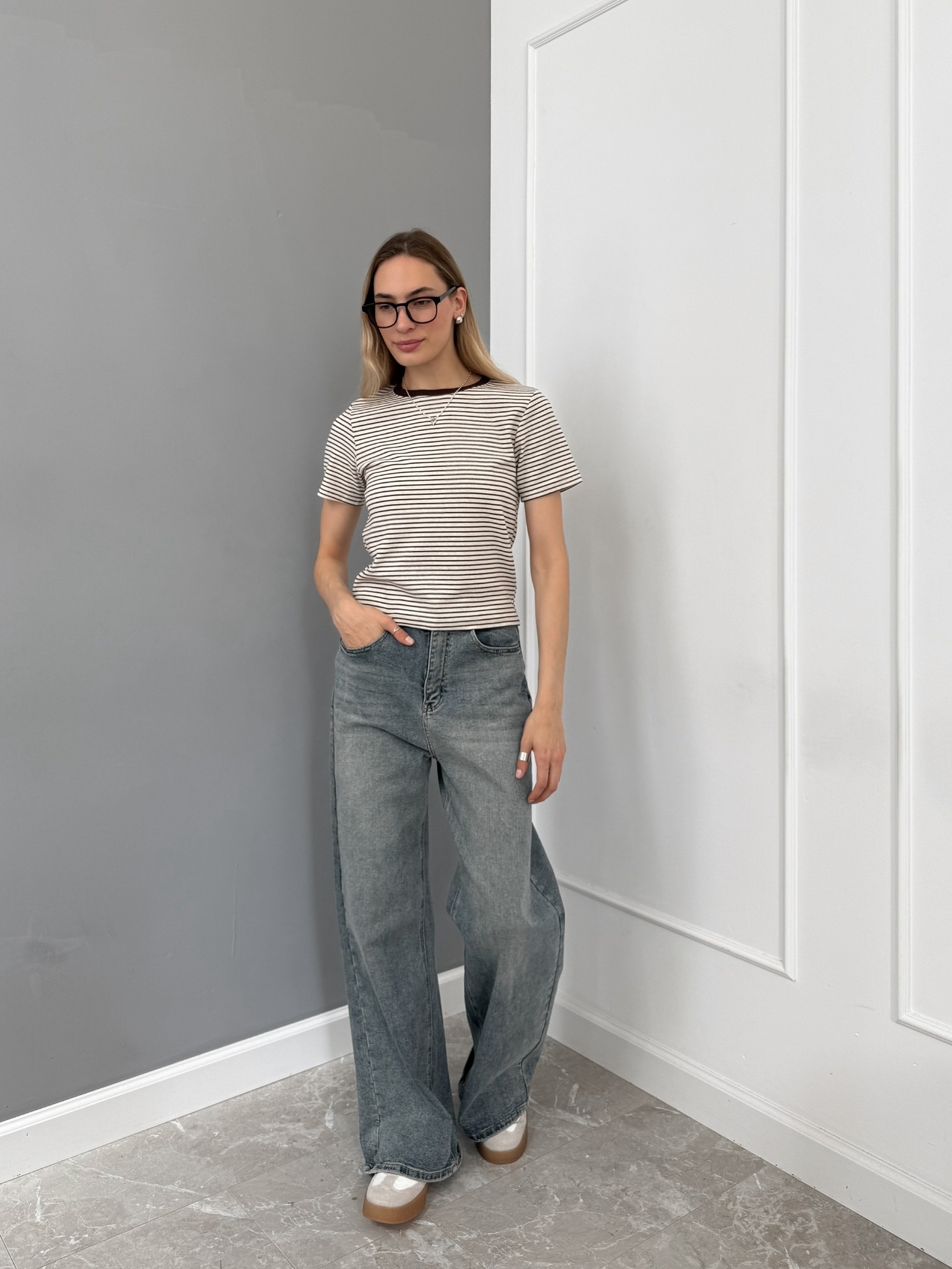 Футболка полоска 2800 fashion