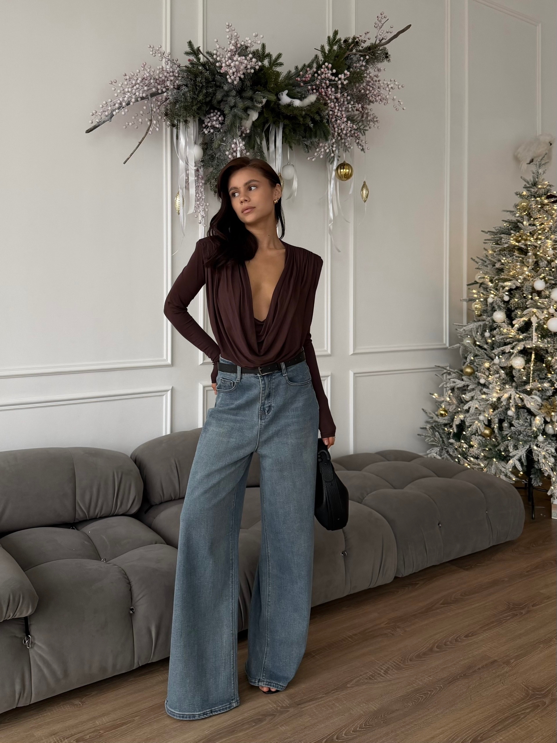 Боди BD драпированный вырез