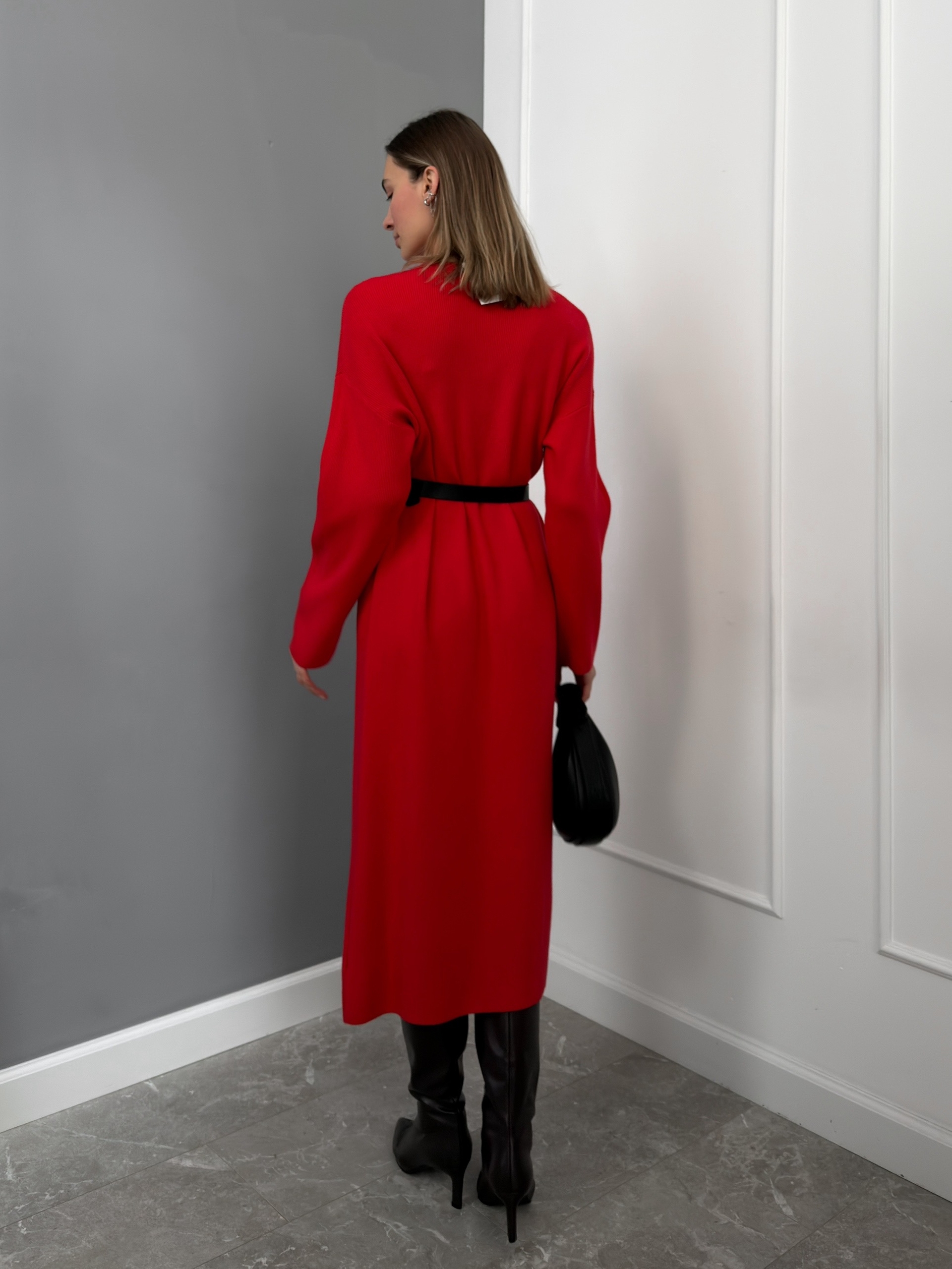 Платье 12066 длинный рукав+ ремень