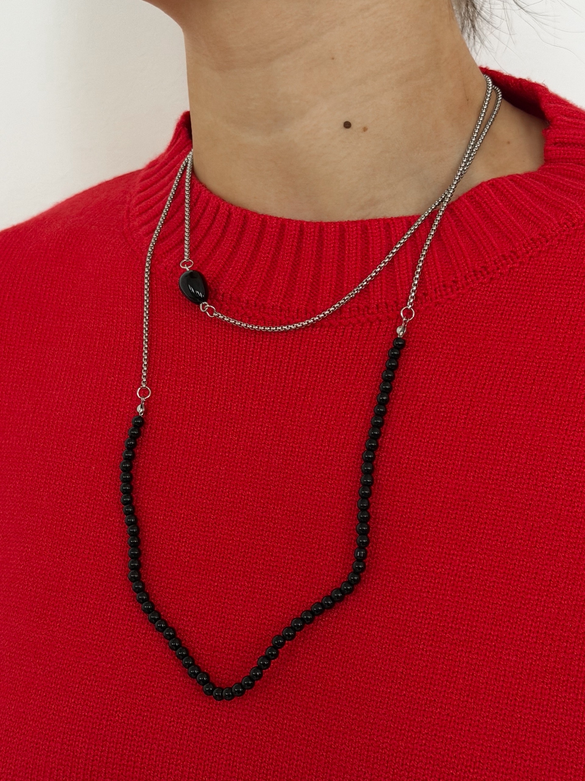 Повеска двойная с бусиной