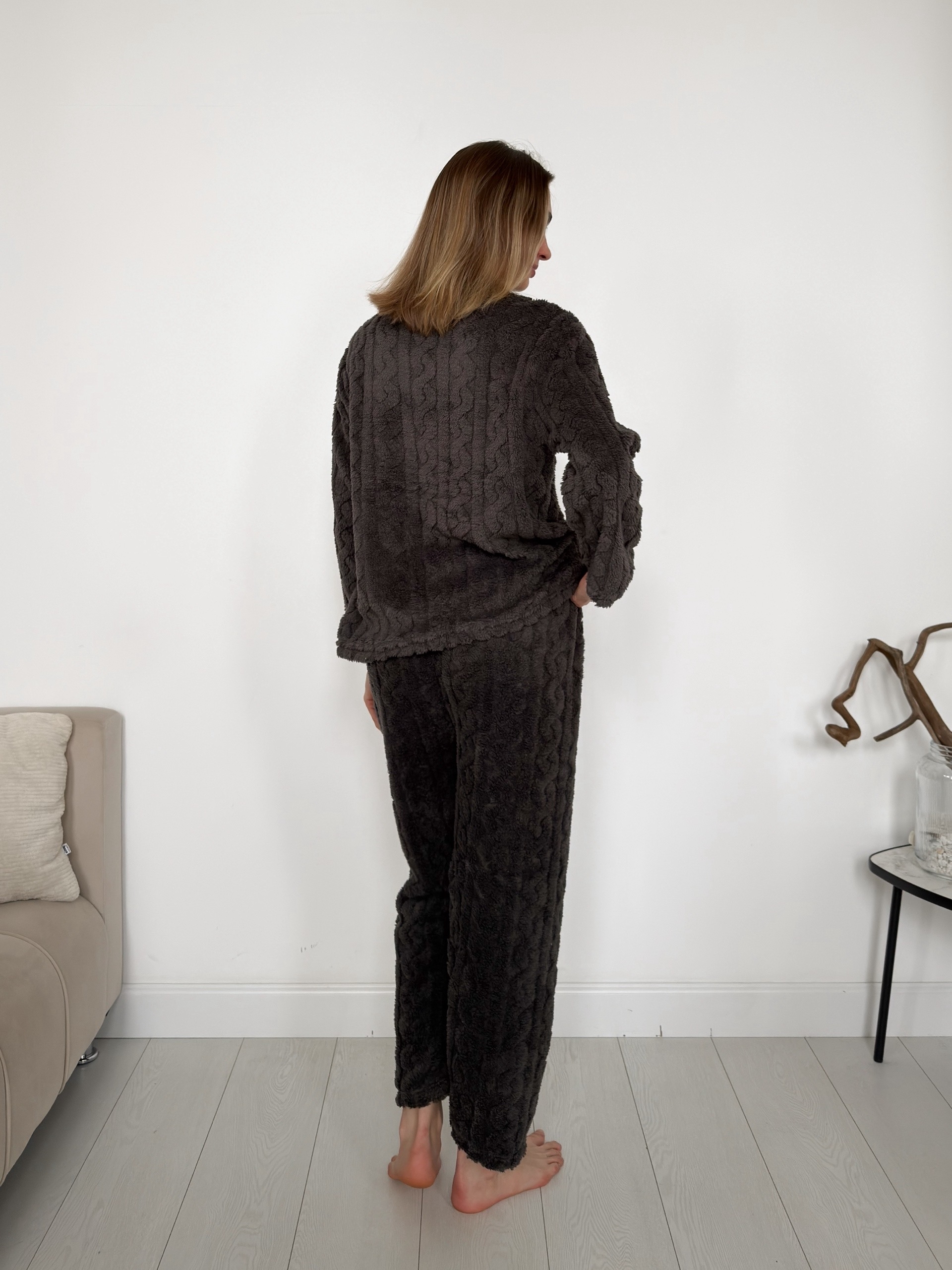 Костюм домашний пушистый кофта на замке