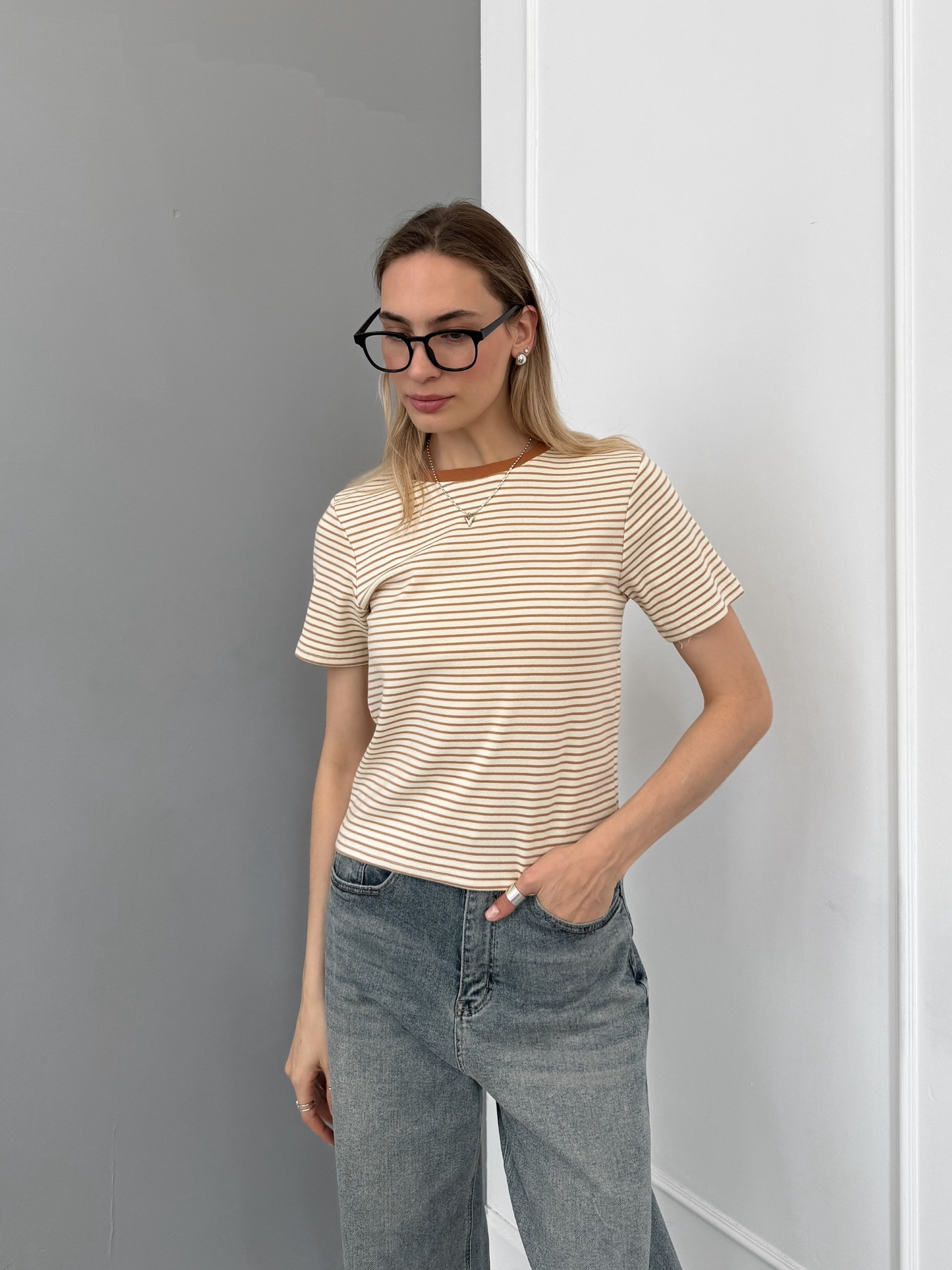 Футболка полоска 2800 fashion