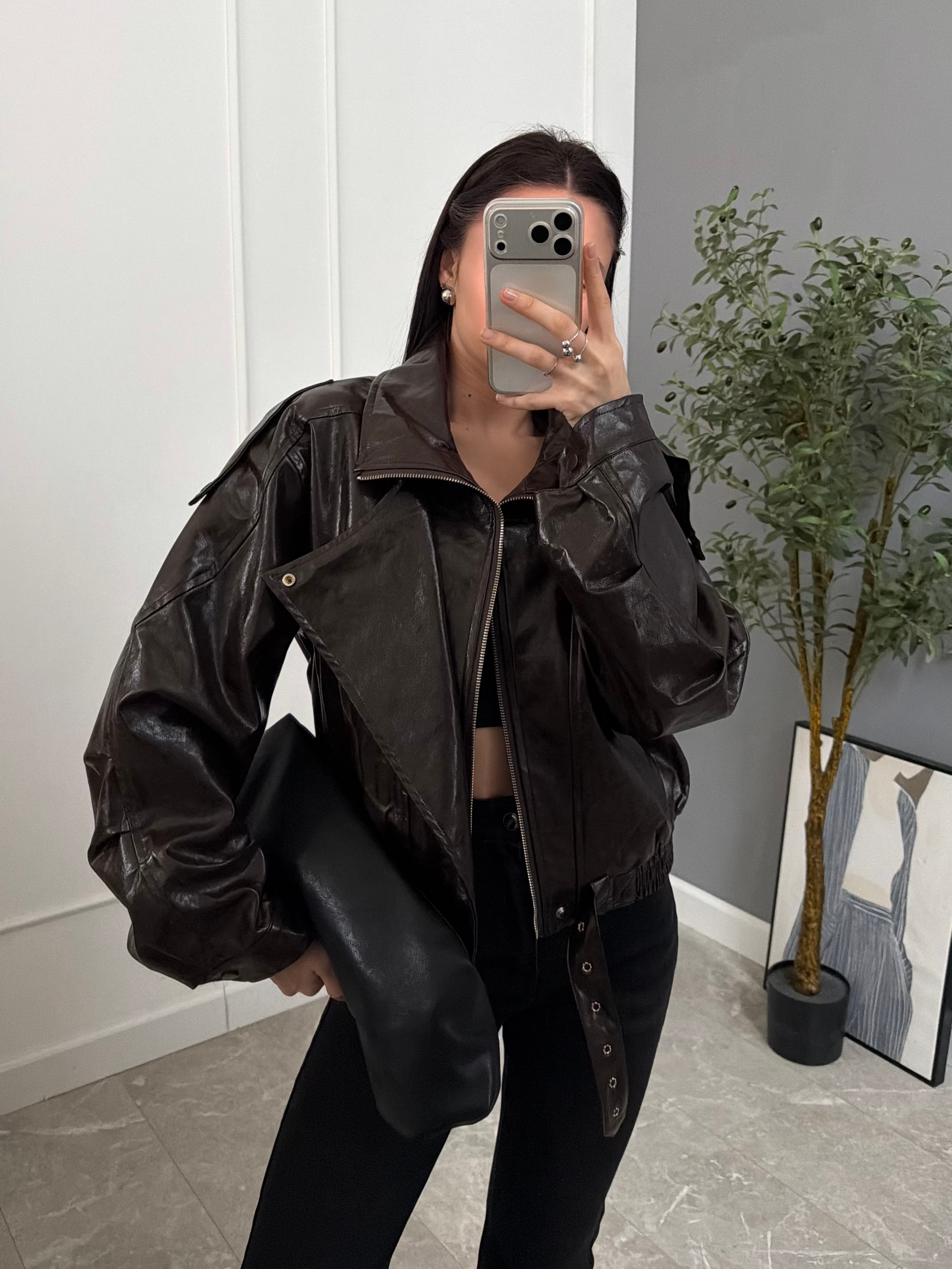 Кожанка H 004 высокий ворот